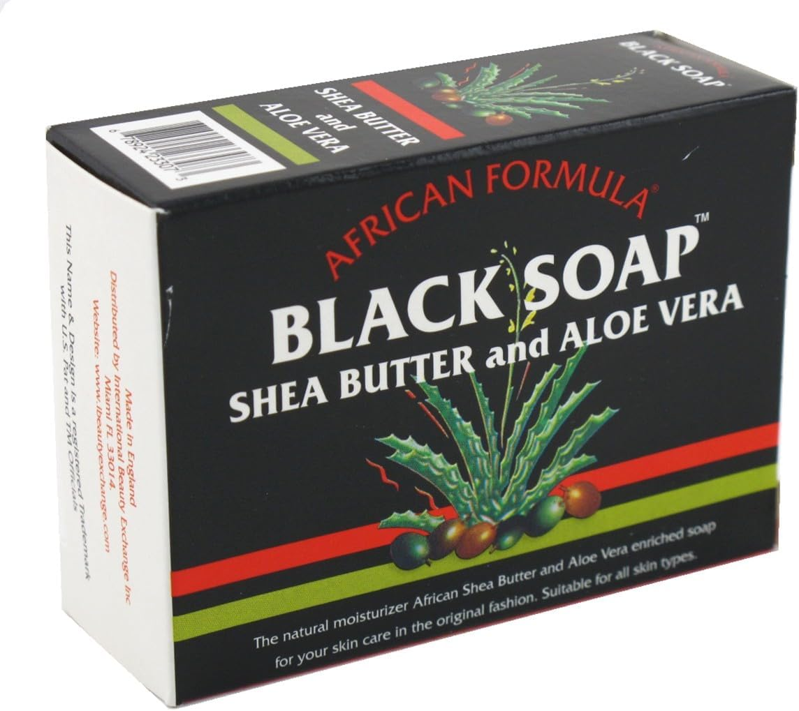 Madina African Black Soap Shea Butter and Aloe Vera, 3.5 Oz