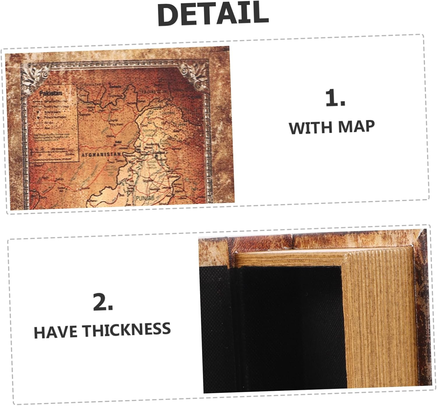 Vintage Book Shaped Box for Bible Storage Fake Book Box Compartments for Key Hiding and Decorative Use image number 3