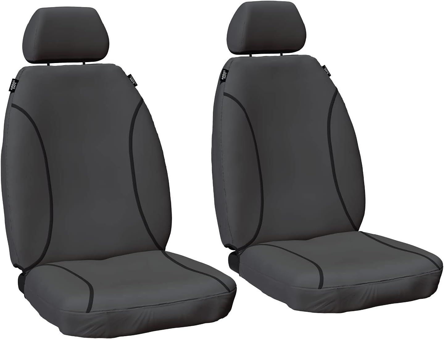 For Nissan Navara D40 ST Dual Cab 2011-2015 TRADIES Front Grey Canvas Seat Covers image number 5