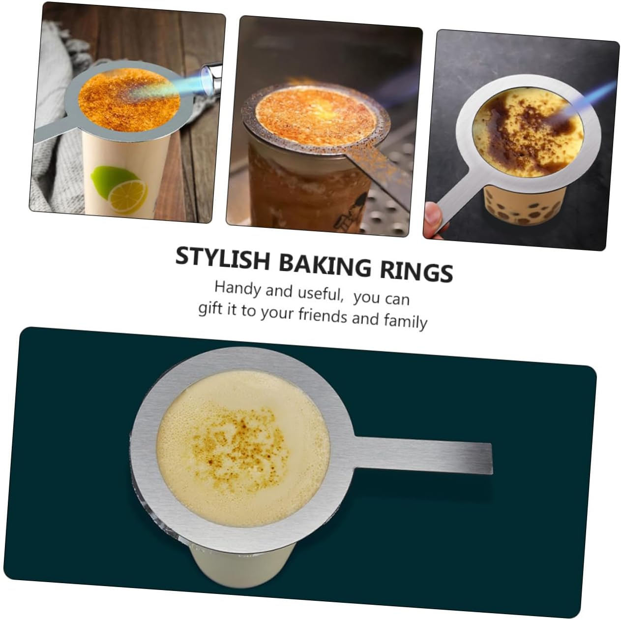 Garneck Stainless Steel Baking Cup Ring Rust-Proof Cup Rim Covers for Heatproof Protection Anti-Scald Design Milk Tea Shop Supply for Coffee Tea Cafes Kitchen Use 4Pcs image number 5