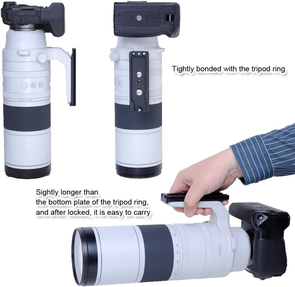 Ishoot CNC Metal Arca-Swiss Fit Camera Quick Release Plate Compatible with Canon RF 200-800Mm F6.3-9 Is USM Tripod Mount Ring Lens Collar Support Bracket, Used for Arca Fit Tripod Head Clamp image number 1