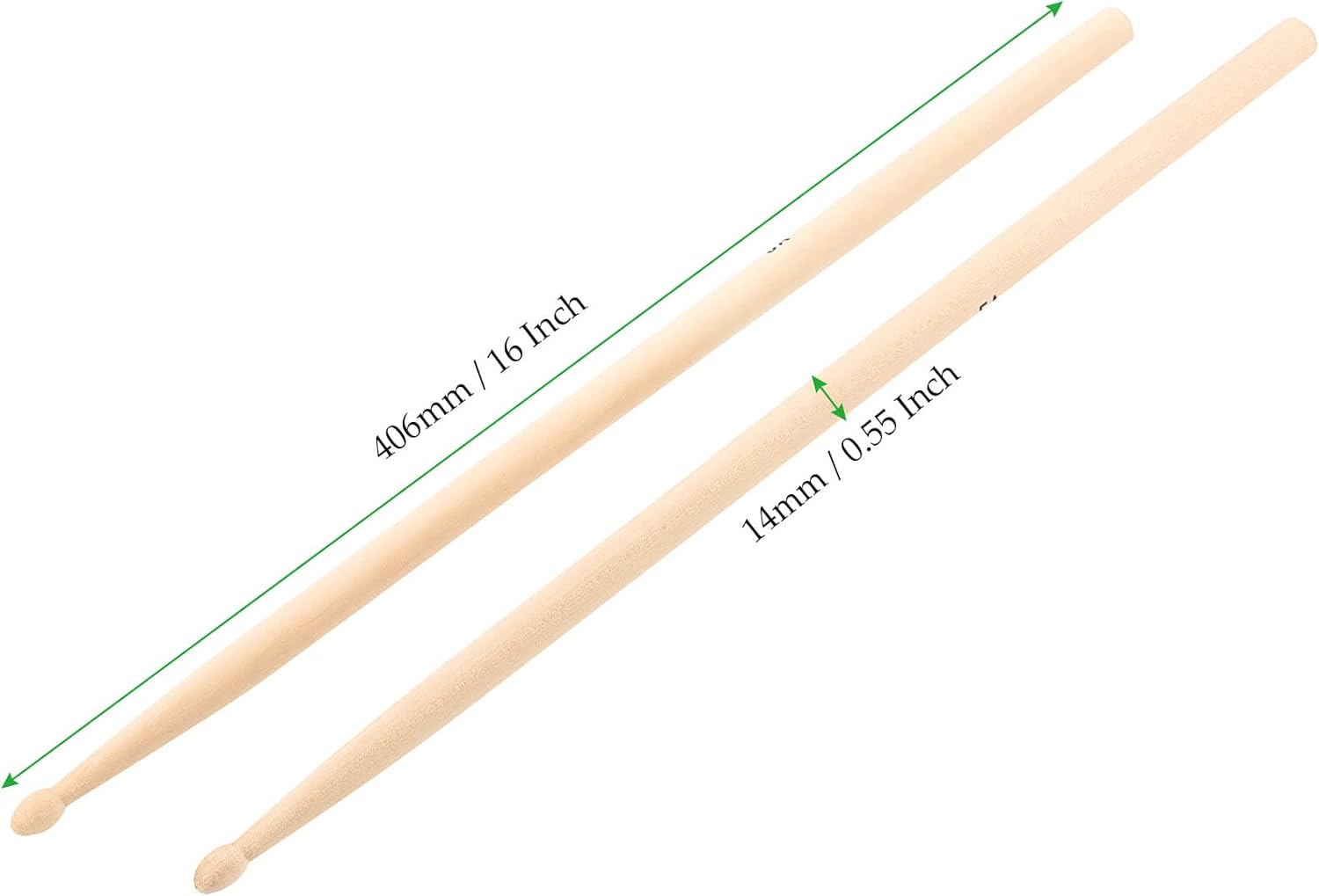 15 Pairs 5A Drum Sticks, Classic Wood Tip Drumstick Bulk, Maple Wood Drum Sticks Set for Kids and Adults, 16 Inch image number 5