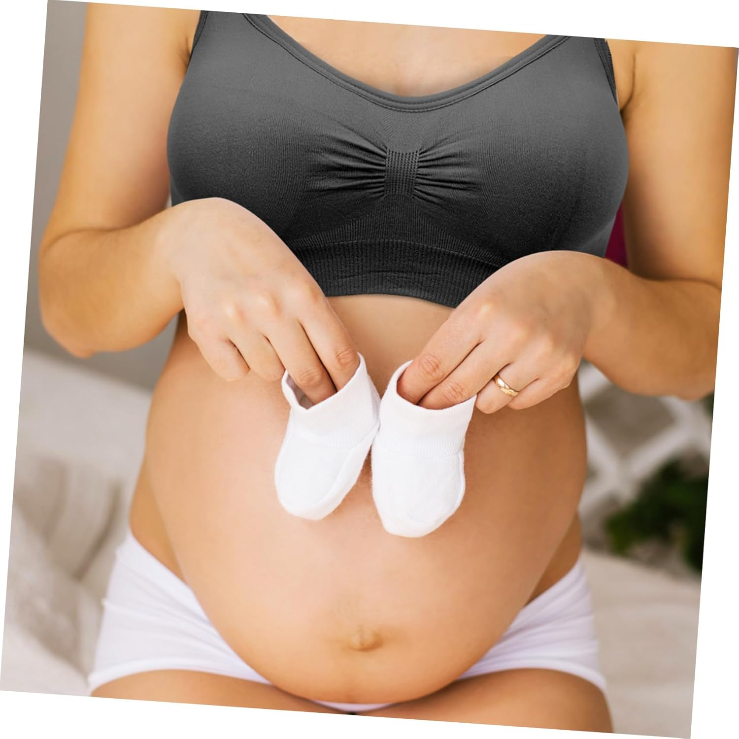 Homoyoyo 3Pcs Nursing Maternity Bras Breastfeeding Bras Soft Material Stretchy Nursing Bralette for Pregnancy Pumping Comfortable Fit Sleep image number 5