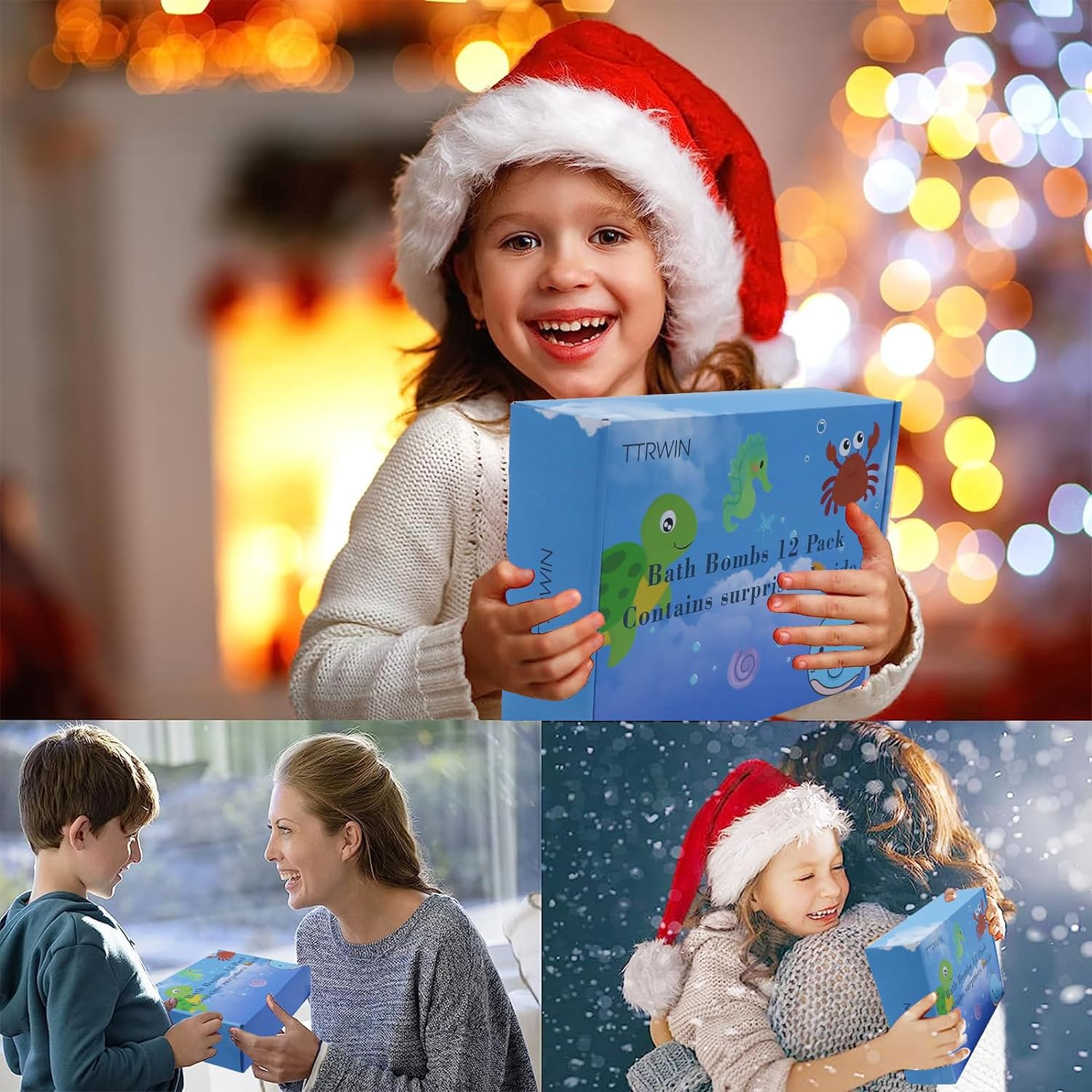 TTRWIN Bath Bomb Gift Set,With Surprise Toys Inside, Organic and All Natural Ingredients Bubble Bath Bombs Fizzes Spa Ideal Birthday Easter for Boys & Girls (Boys) image number 2