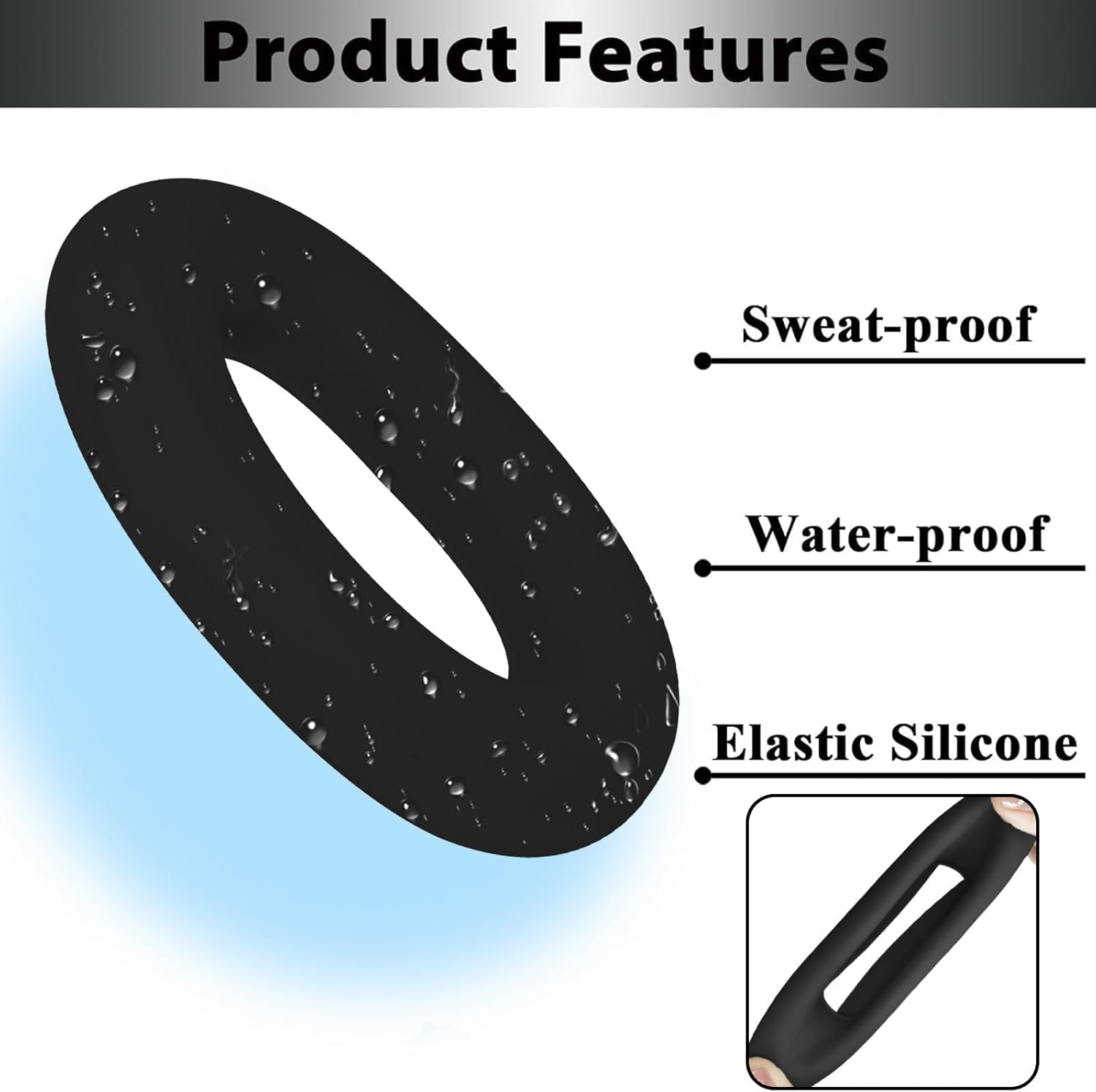 Adhiper 【3-In-1】 Silicone Sweat Case Cover for Sony WH-1000XM6 Headphones, XM6 Covers Accessories Silicone Ear Pads Covers & Headband Cover & Ear Cups Protector, Washable & Sweatproof - Black - Platinum Sliver image number 7