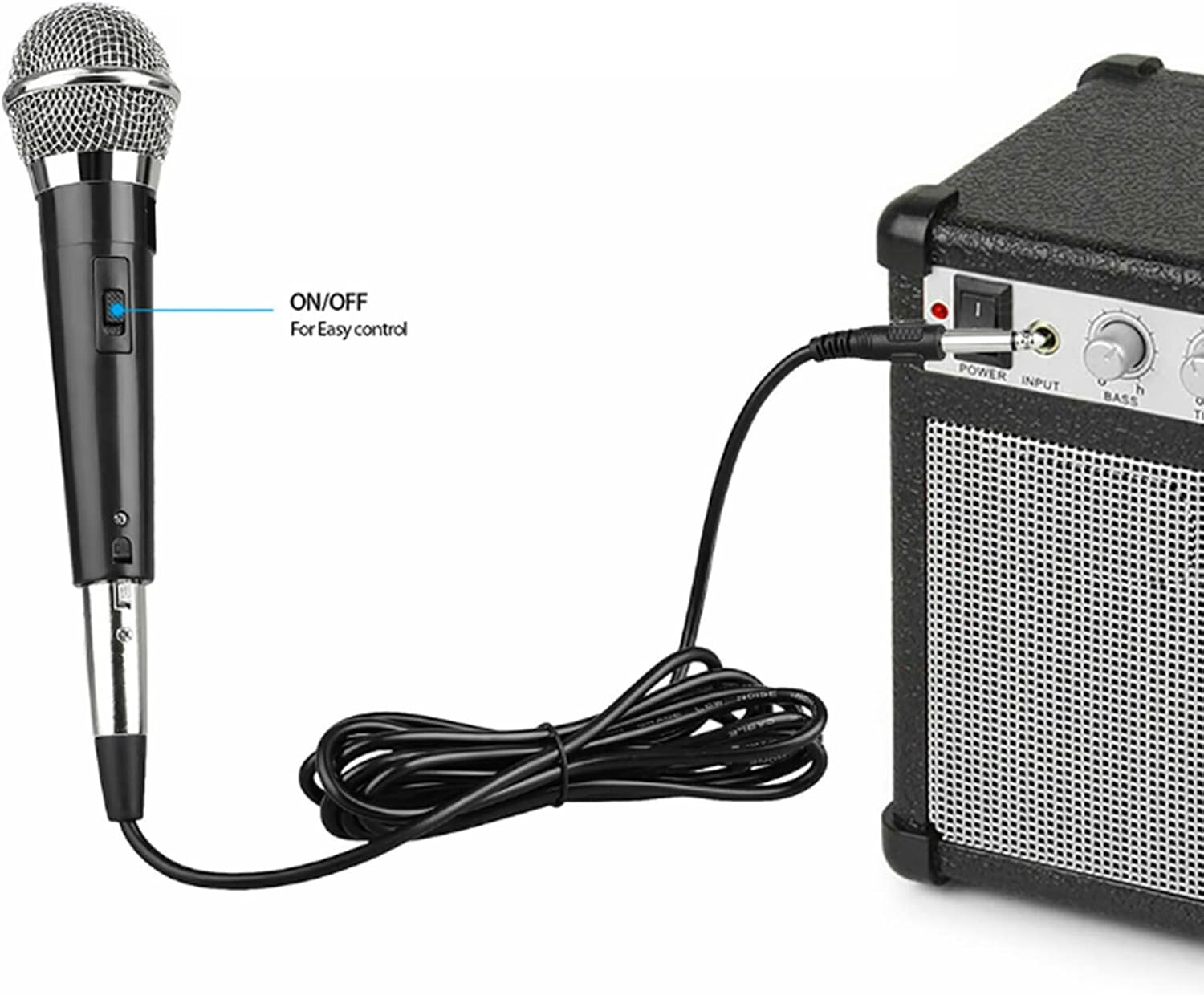 Wired Handheld Microphone, Moving Coil Microphone Unidirectional Dynamic Microphone for DVD KTV Audio Amplifier Mixer Tourist Bus Power Speaker image number 4