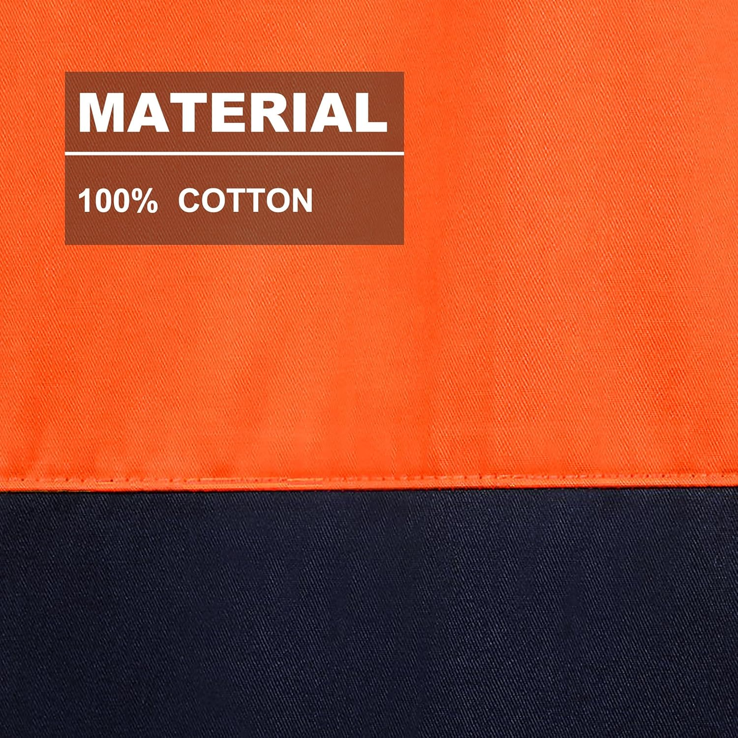 BIG BEE Hi-Vis Work Shirt, Cotton Long Sleeve Safety Workwear image number 4