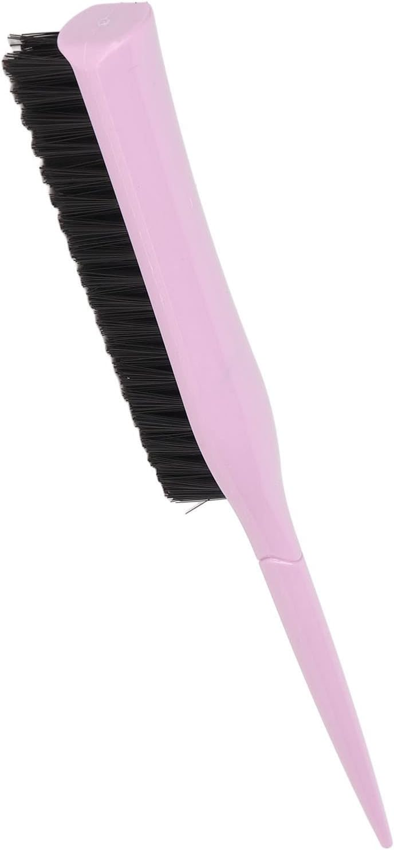 Beard Teasing Brush, Grooming Portable Rat Tail Teasing Hair Brush for Travel (Light Purple)