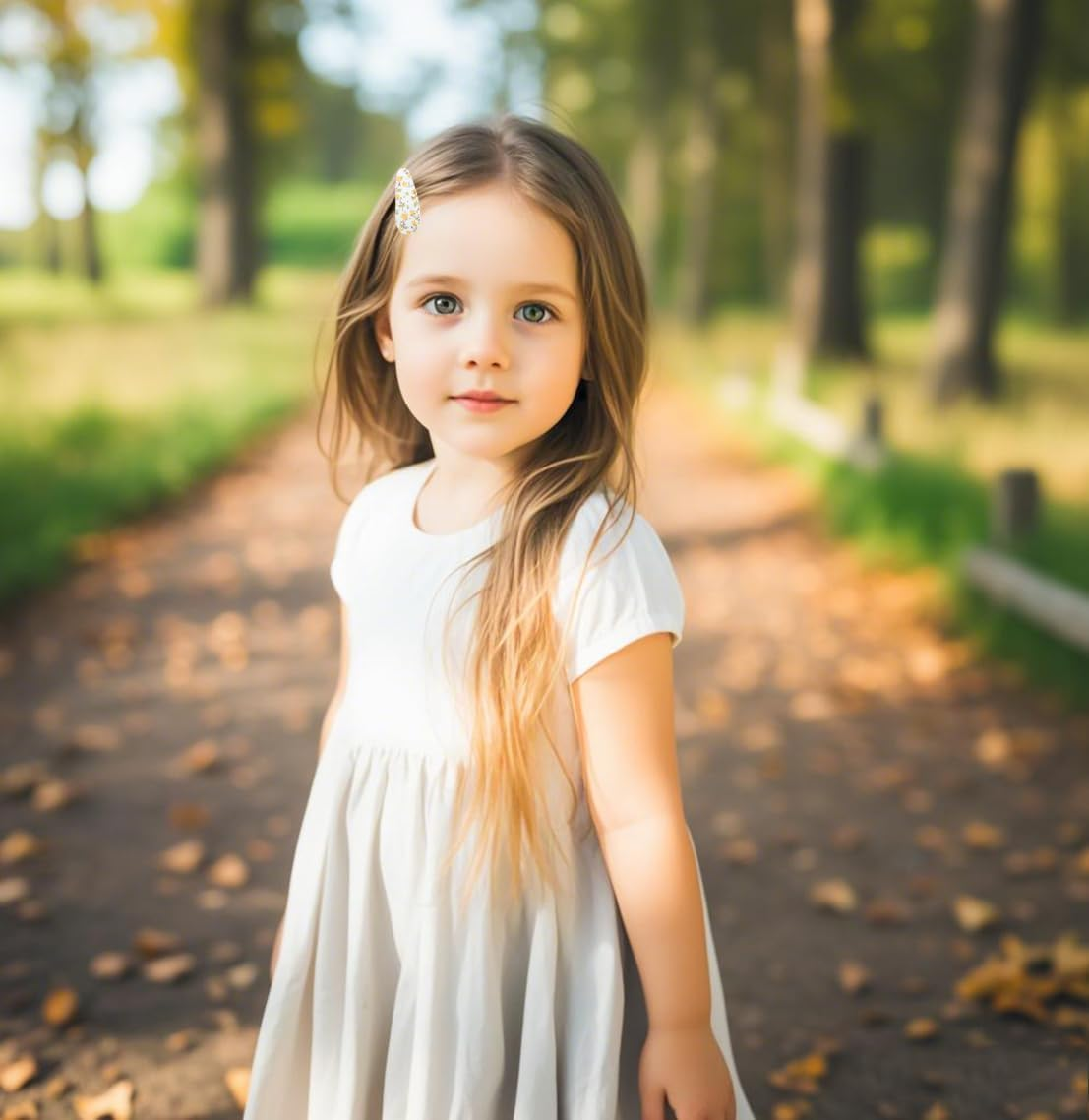 28Pcs Baby Hair Clip, Betterjonny Floral Snap Hair Clips Cloth Metal Hair Clips Cute Pattern Hair Pins Hair Accessories for Baby Toddler Kids image number 2