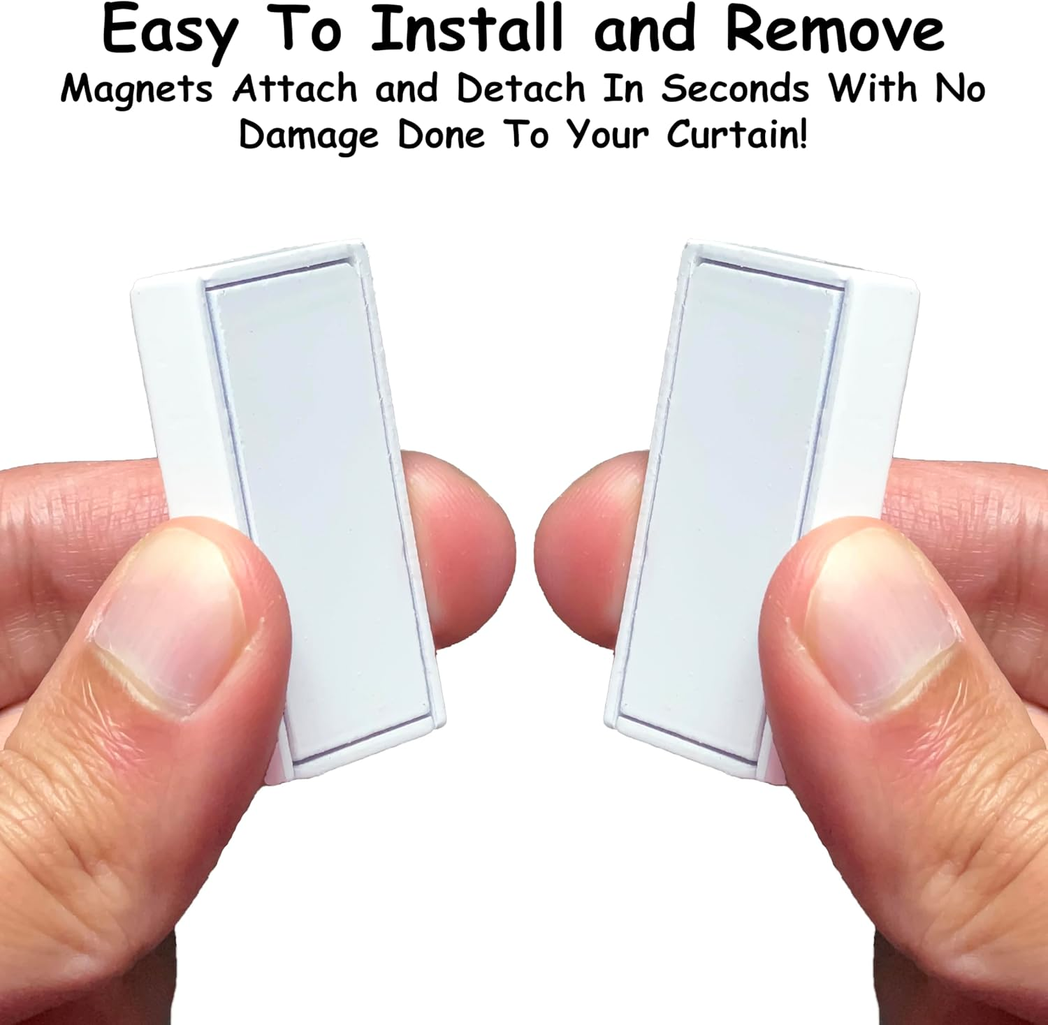 Magnetic Curtain Weights 8 Pack of Waterproof Magnets + Carrying Case, Great Home Decor for Bathroom, Shower, Liner, Drapery, and Sheer, Clip on Bottom, Heavy Duty Works Outdoor to Stop Wind (White) image number 3