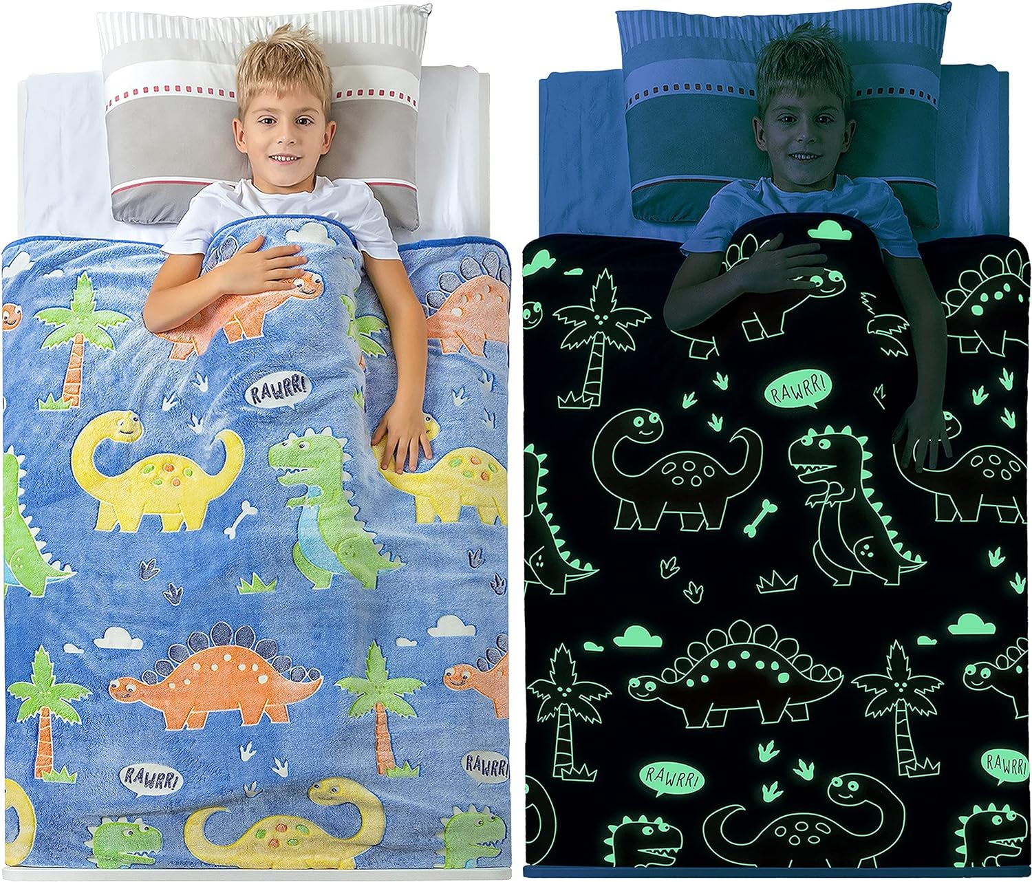 Glow in the Dark Unicorn Blanket for Girls &ndash; Soft Pink Fleece Throw. Great Christmas, Birthday, Baby, Toddler Unicorn Gifts for Girls, Fairy, Butterfly, Stars. Bright Long-Last Glow