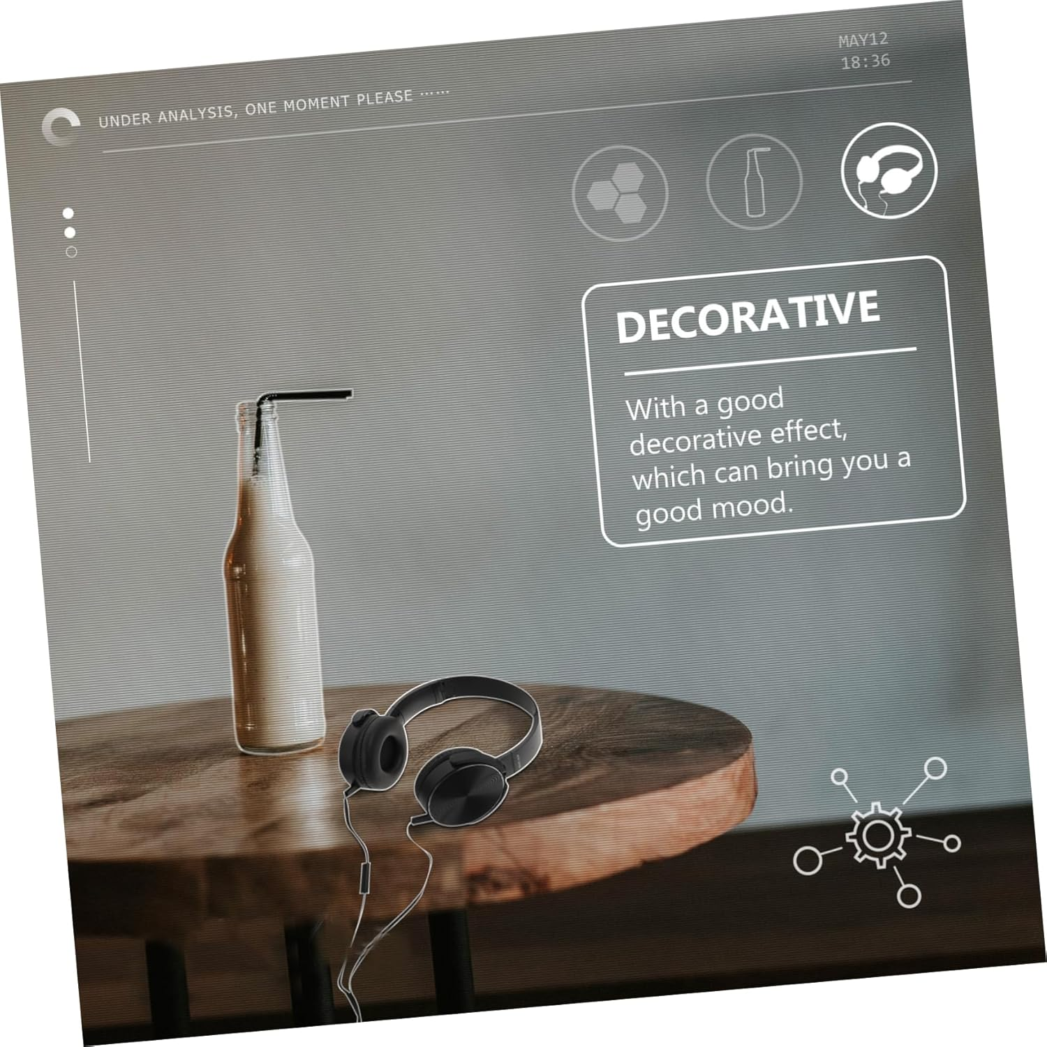 Mikinona Wired Head-Mounted Headset Microphone Stereo Computer Music Headphone for Desktop Use Black Over-Ear Wired Headphones for Sound image number 2