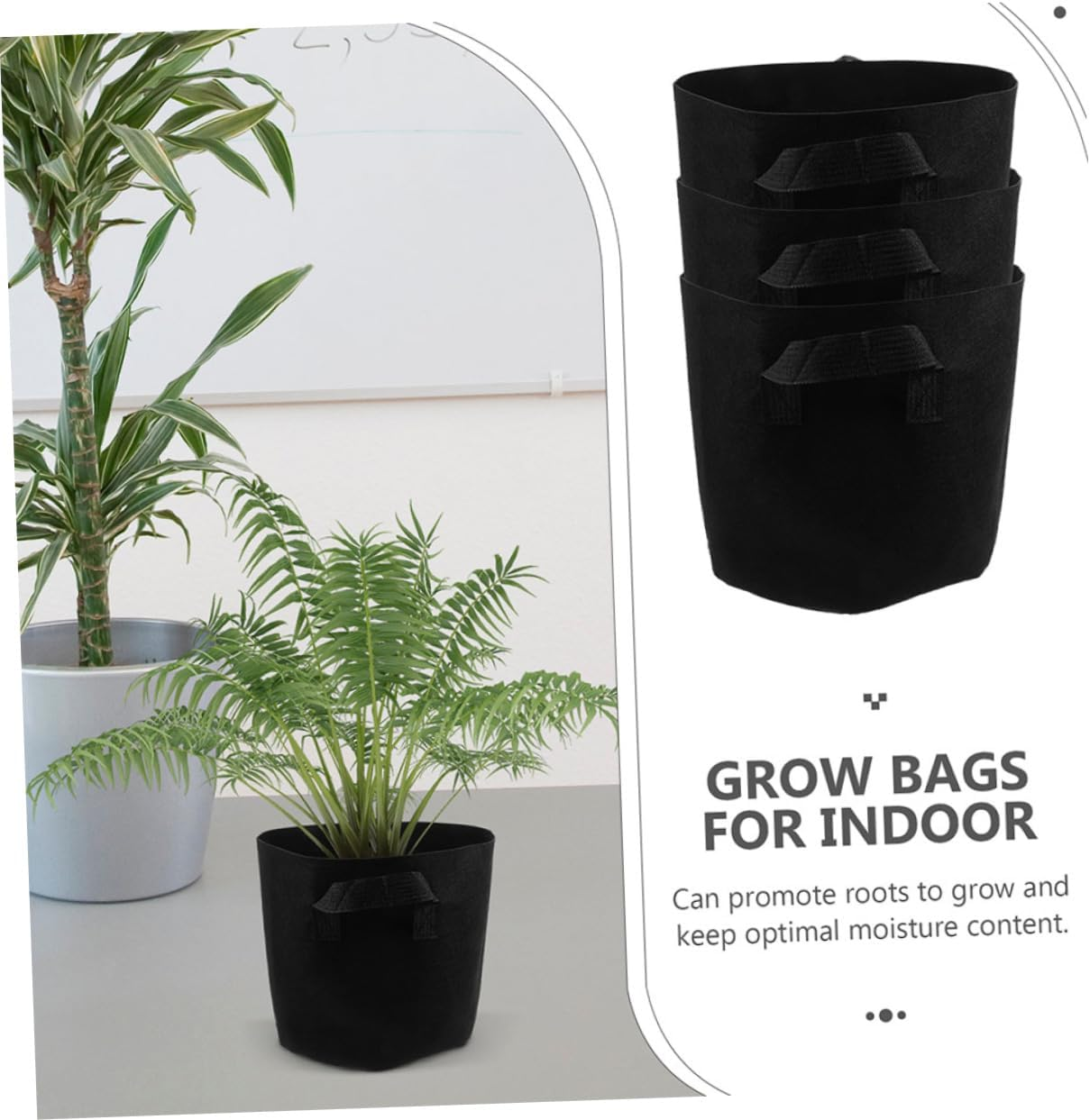 Yardwe 10 Gallon Plant Grow Bags 5 Pack Nonwoven Fabric Planters Garden Vegetable Flower Pot Handles image number 4