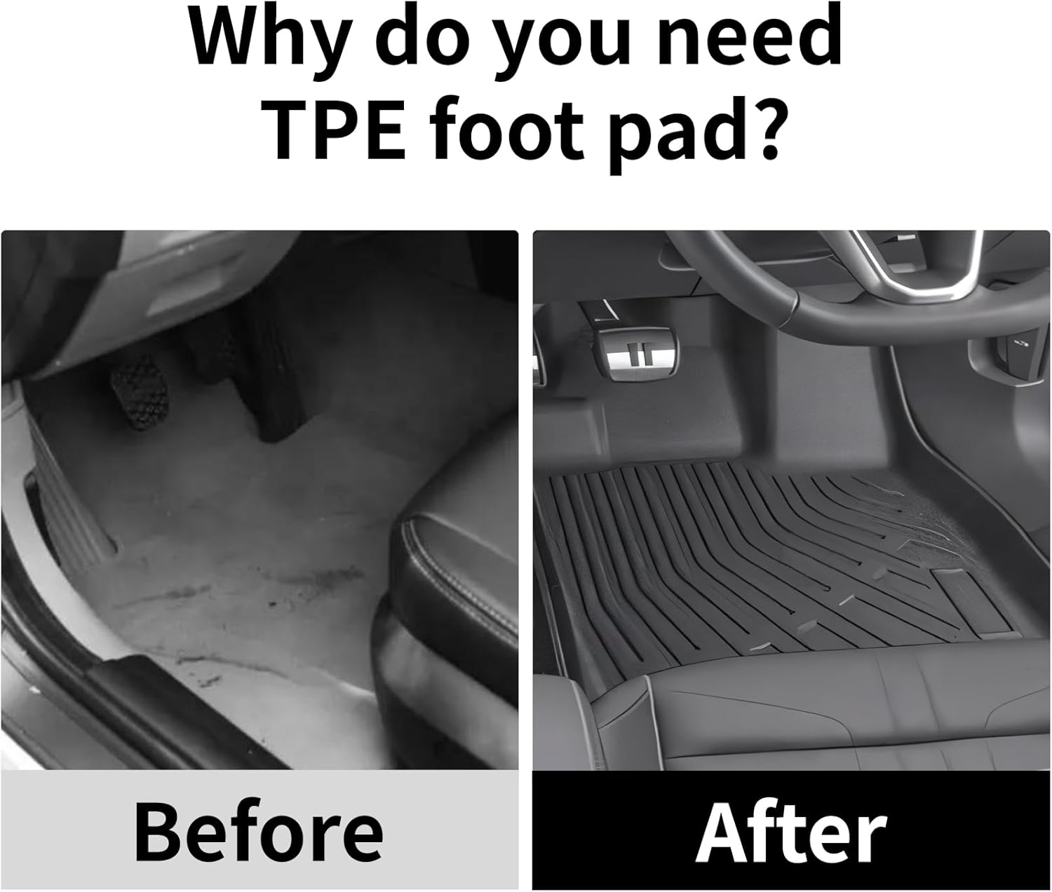 Car Floor Mats Foot Pads Fit for BYD Shark 6 2024-2025, All Weather TPE Floor Pads, Trunk Mats, Black Color, Set of 3 Pieces image number 4