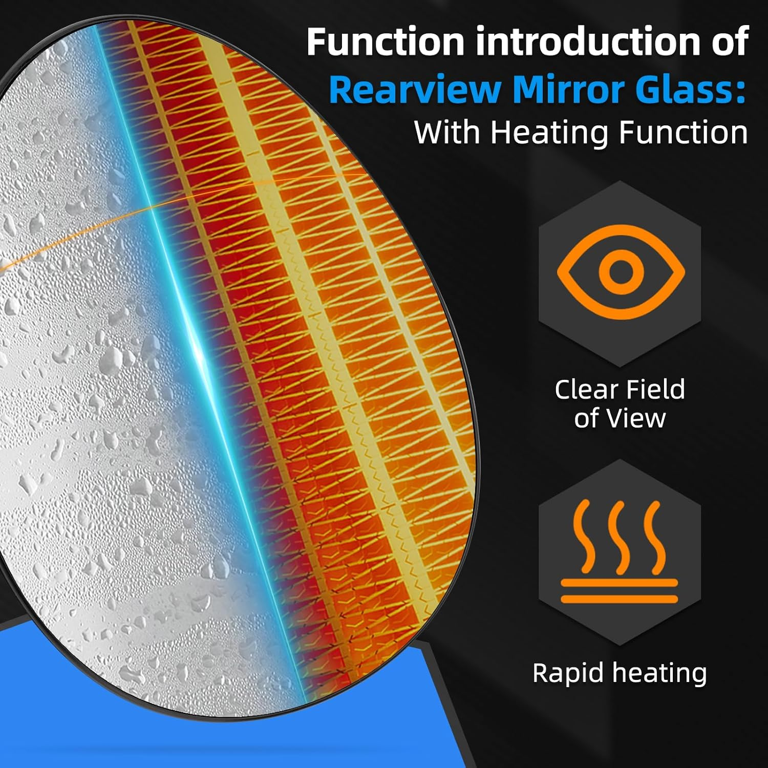 LOIYLLEN Left Side Mirror Replacement for Mini Cooper 2007 2008 2009 2010 2011 2012 2013 2014 2015 - Left Side Mirror Glass, Rear View Mirrors Glass with Power Heated image number 2