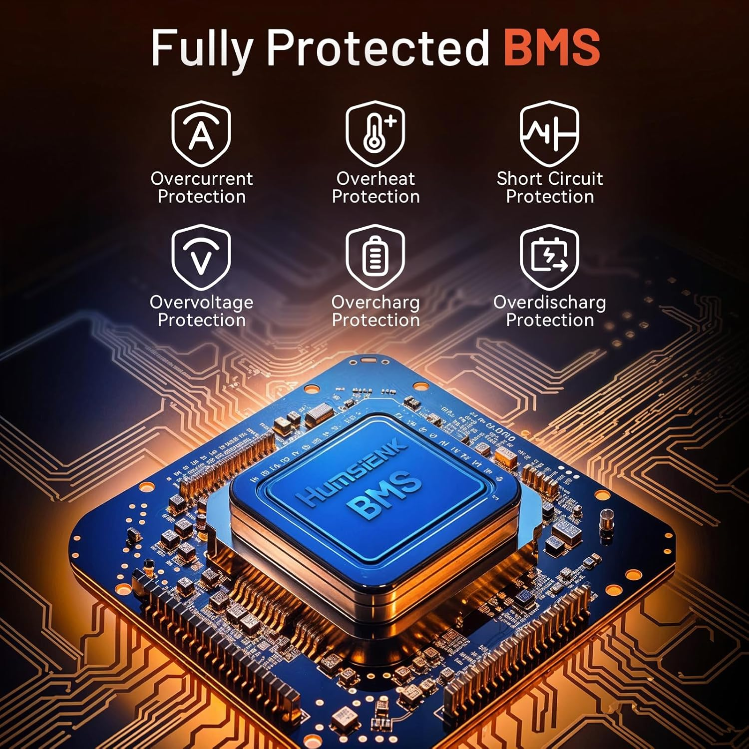 Humsienk 12V 300Ah Lifepo4 Lithium Battery, Built-In 200A BMS, EV A+ Rated Cells, Low Temperature Protection, up to 15,000 Cycles - Ideal for Rvs, Marine Vessels, Off-Grid Living image number 1