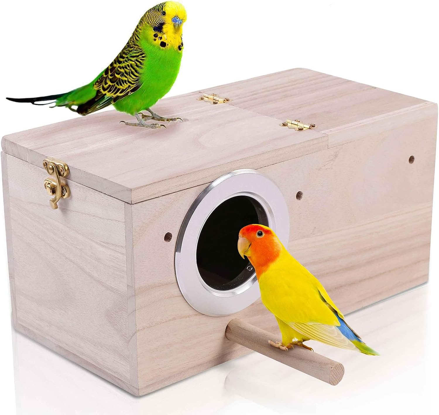 Parakeet Nesting House - Budgie Nest Box for Cockatiels, Lovebirds, and Medium to Large-Sized Birds