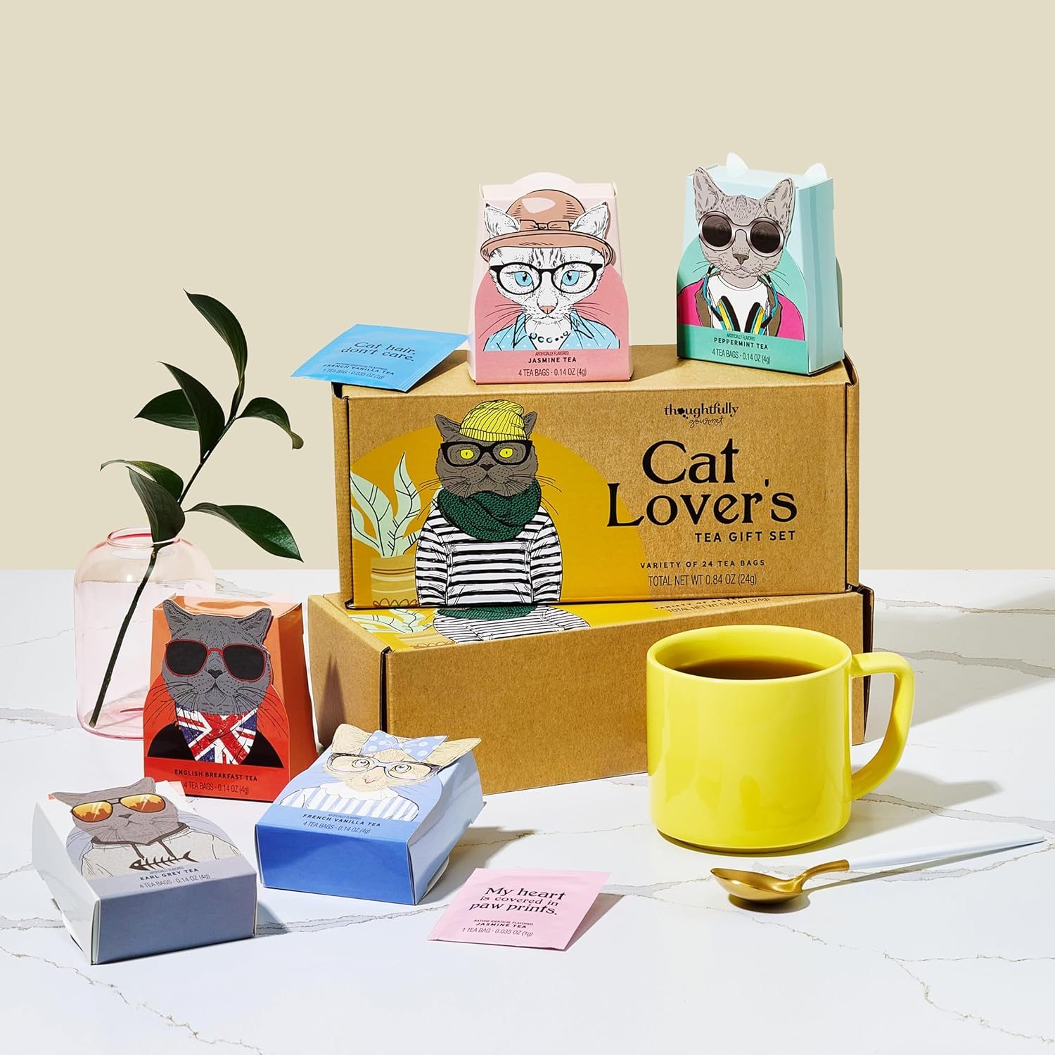 Thoughtfully Gourmet, Tea Affirmations Cat Lover Gift Set image number 4