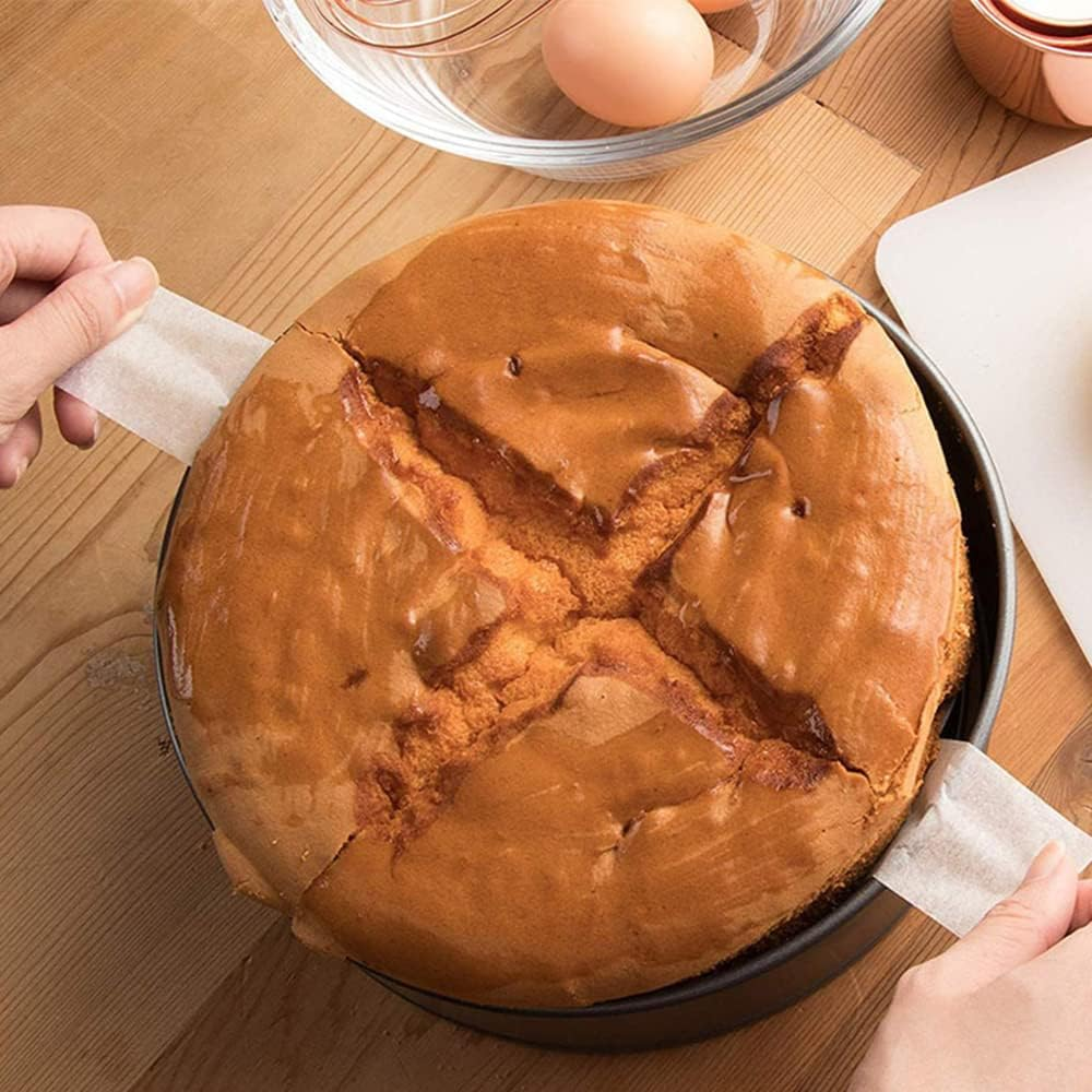 100Pcs Baking Paper, Non-Stick Baking Parchment round Cake Tin Liners with Hanging Ears for Kitchen Home (15Cm, White) image number 4