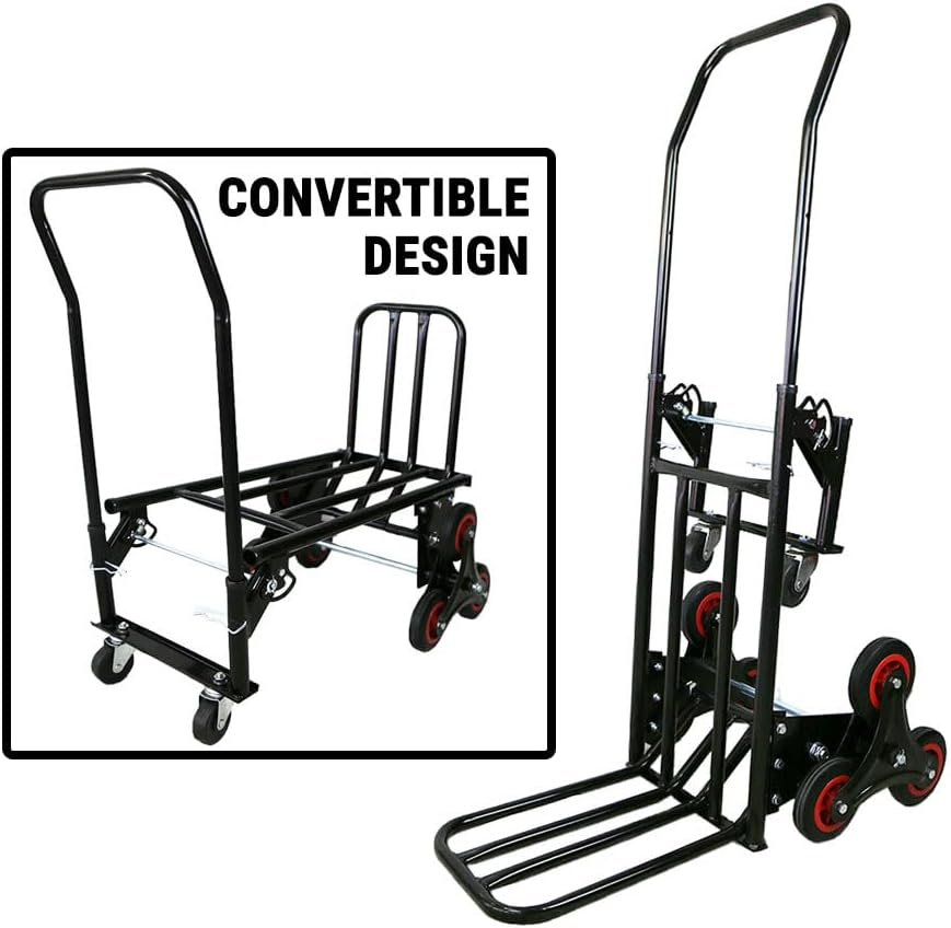 Convertible Stair Climber Hand Truck Platform Trolley Steps Climb Cart 6 Wheels image number 1