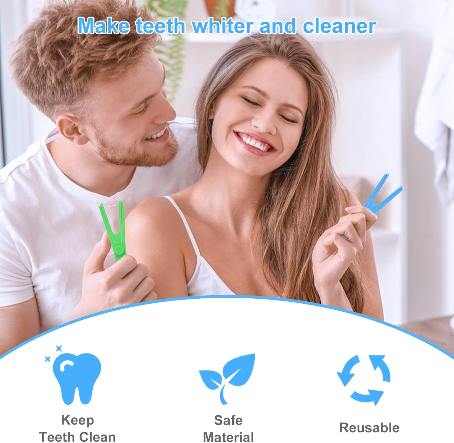 10 Pcs Reusable Flosser Holder, Dental Floss Holder, Floss Handle Durable Adults and Kids Dental Tools&hellip; image number 5