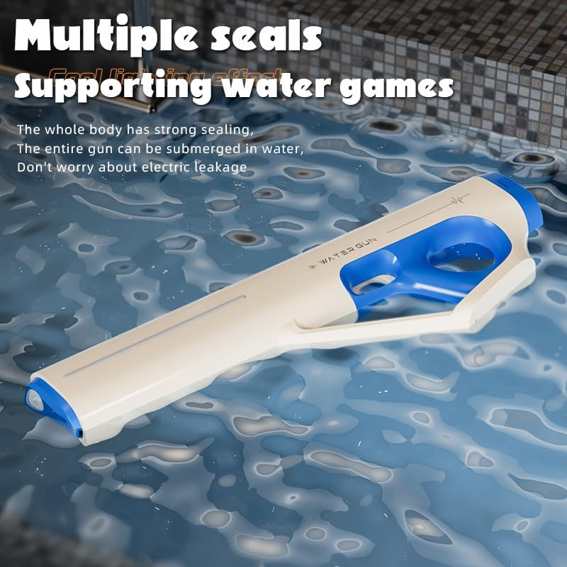 Electric Water Gun Upgraded Version,Fully Waterproof,Auto Reload,Sound and Light Effects When Shooting,Space Technology Styling, Premium Summer Beach Pool Toy for Kids & Adults.
