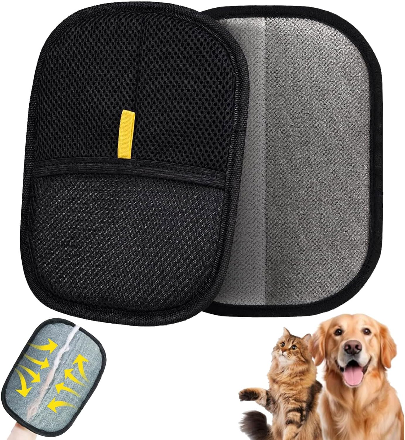 2 Pcs Static Pet Hair Remover Gloves,Pet Hair Removal Glove for Cats & Dogs,Upgraded Animal Fur Removal Tool for Couch, Furniture, Carpet, Curtain, Clothing image number 2