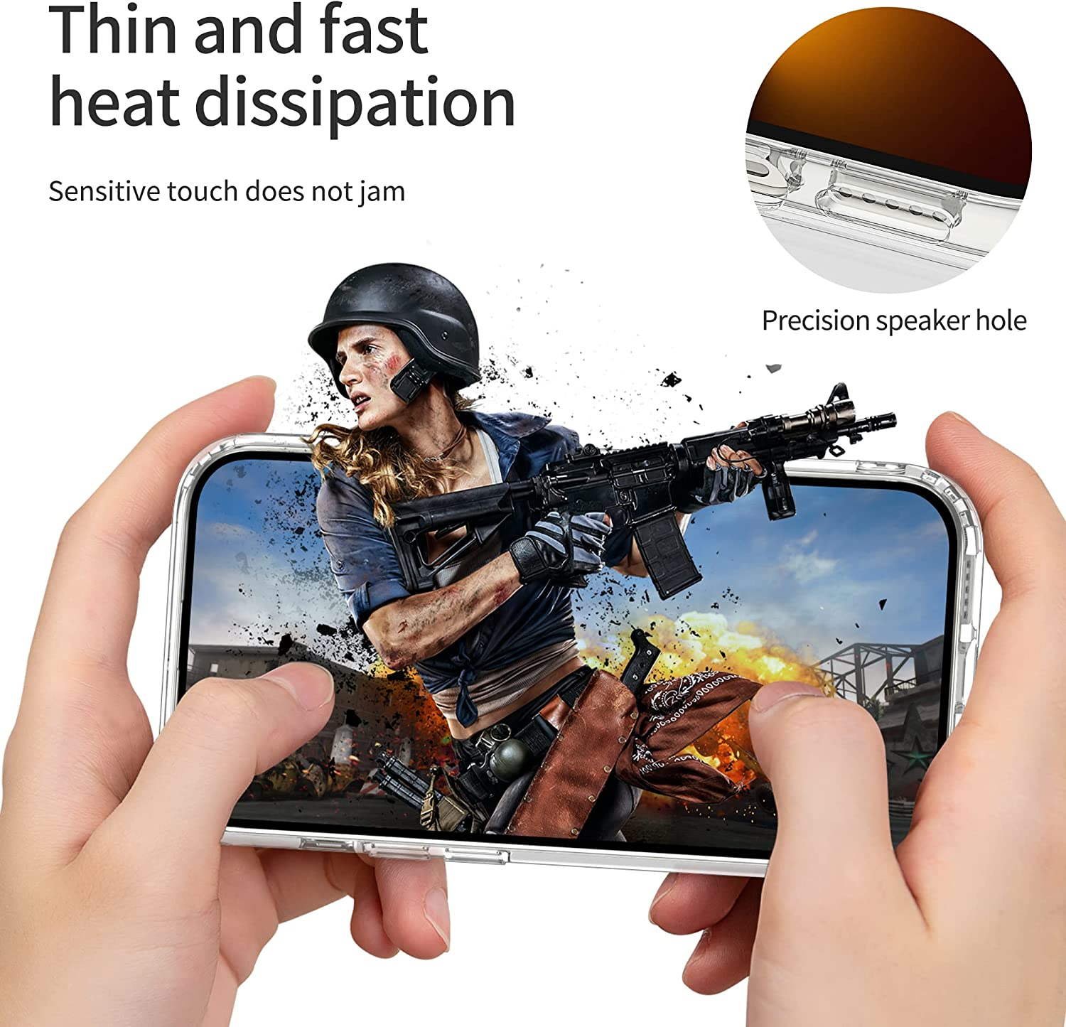 T Tersely Crystal Clear Case Cover for Iphone 14 Pro Max (6.7-Inch), Non-Yellowing Hard Back Slim Shockproof Bumper, Suitable for Wireless Charging image number 4