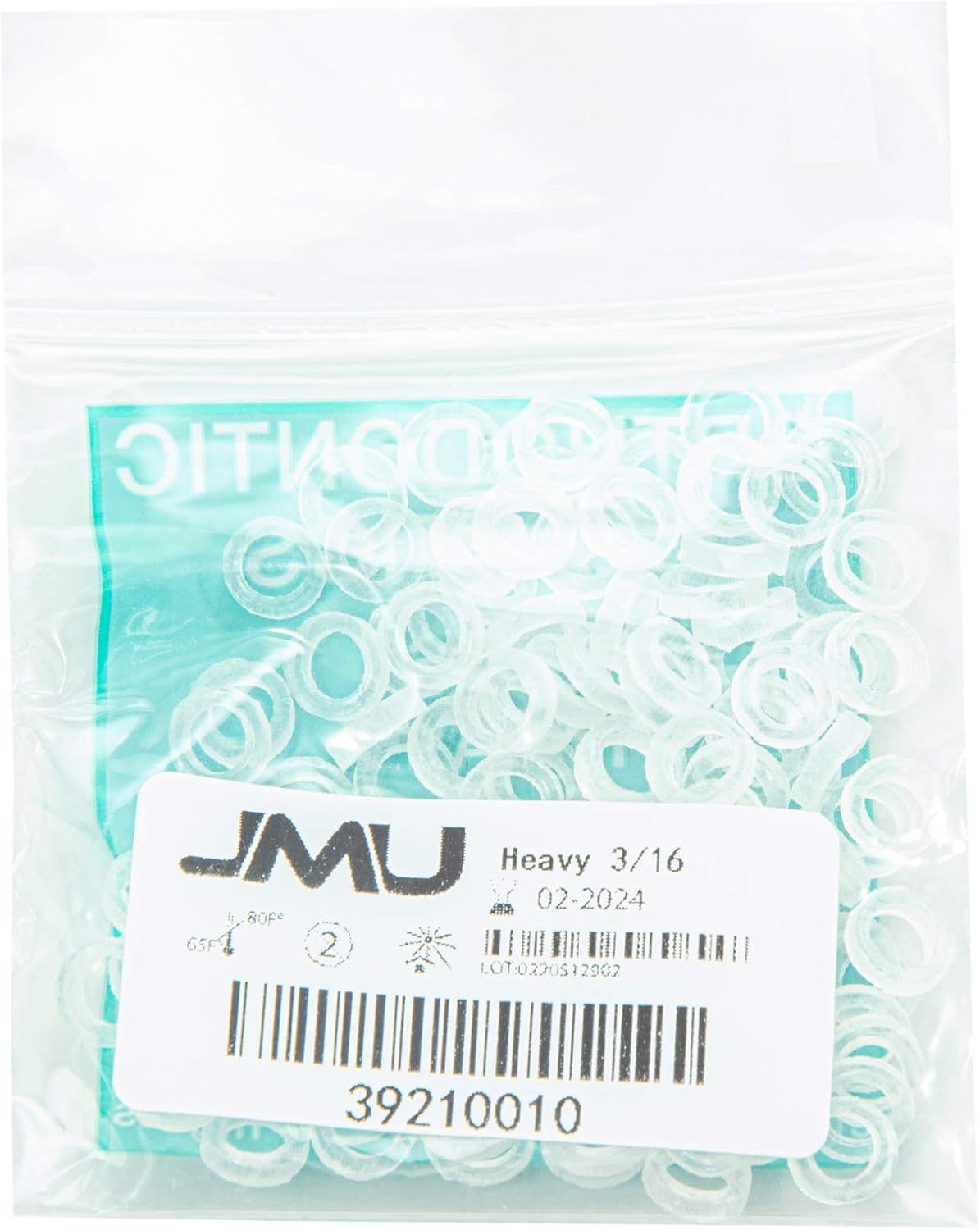 JMU Orthodontic Elastics 3/16 Heavy, 500 Pack Intraoral Rubber Bands Latex Free Dental Rubber Bands Made in USA image number 5