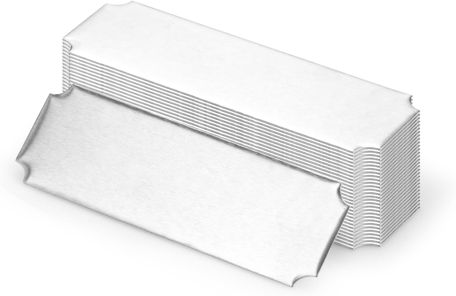 30 Pack Name Plates with Adhesive Backing, Laser Engraving Blanks, Metal Aluminum Personalized Trophy Plate Engraved Plaque Custom Name Tag, 3'' X 1'', Silver image number 2