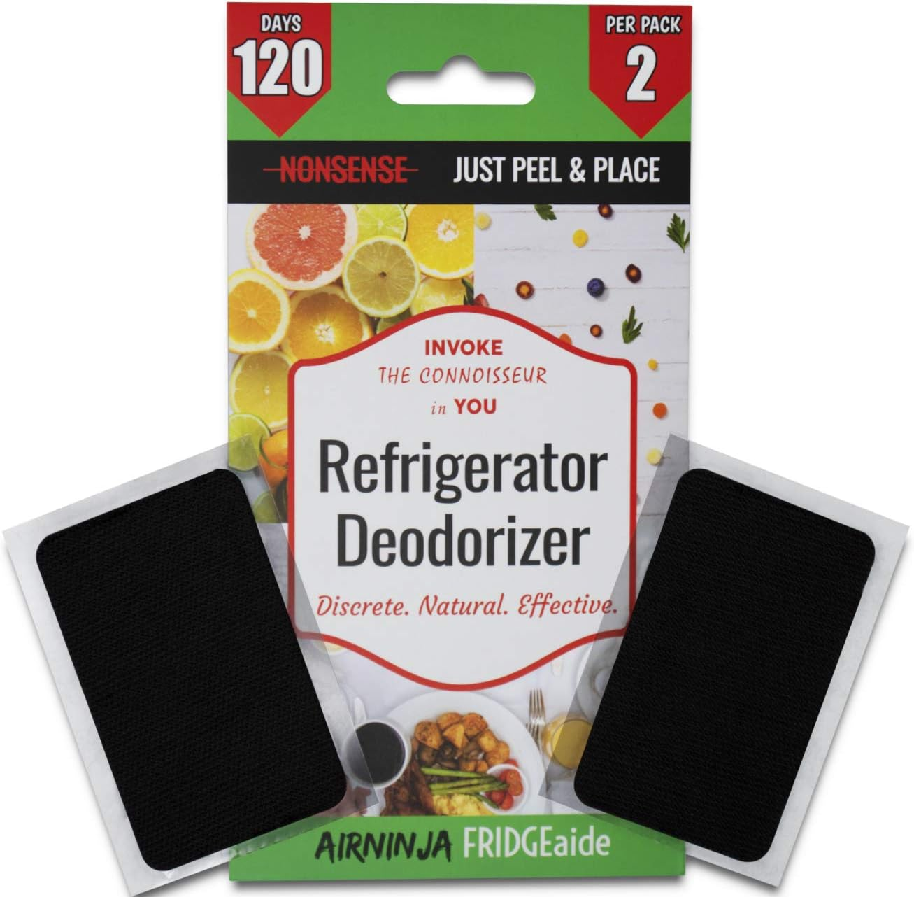 Fridge Refrigerator Freezer Deodorizer PATCH | Organic Odor Eliminator | 4 Month Supply | Foul Smell Remover | BEATS Baking Soda & Activated Bamboo Charcoal | Fragrance & Chemical Free | 2 Pack image number 4