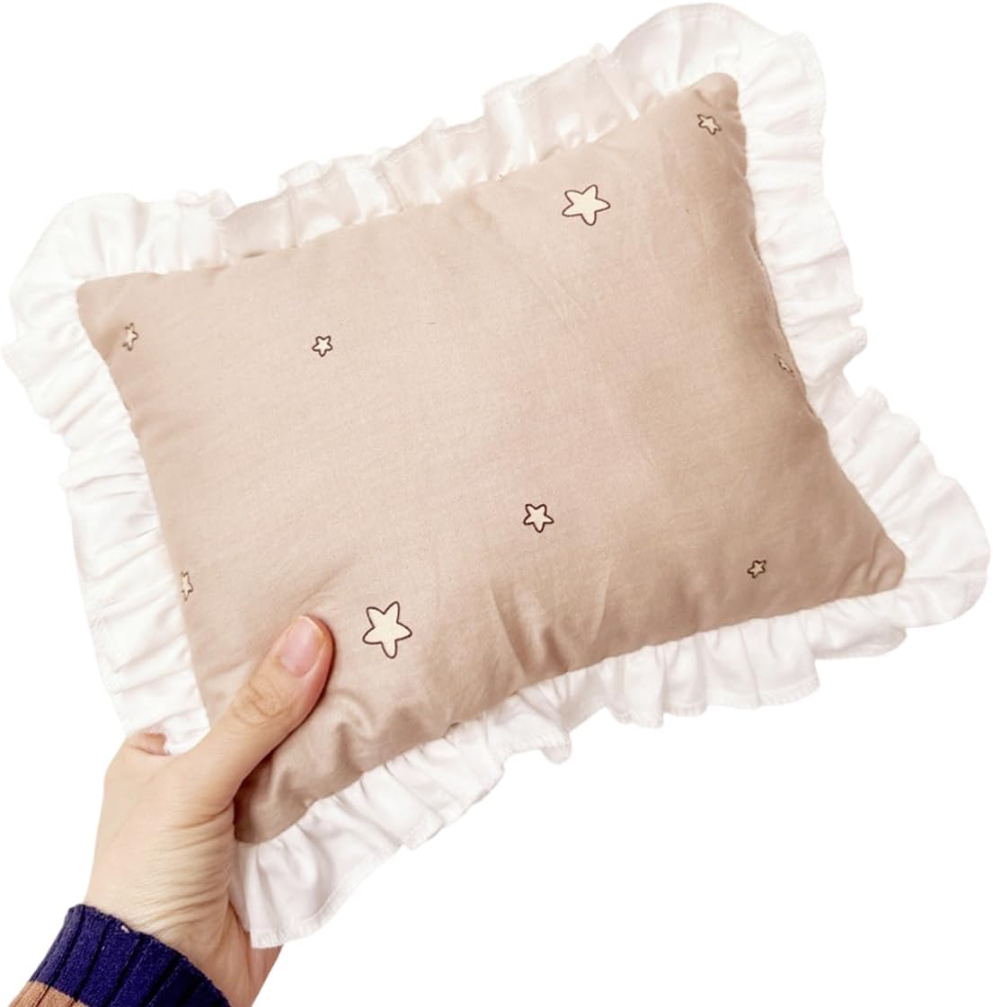 AIMALL 11X13.4 Inch Pure Cotton Lace Small Dog Pillow, Double-Sided Pet Sleeping Cushion for Cats and Dogs, Soft Plush and Breathable Cotton Design