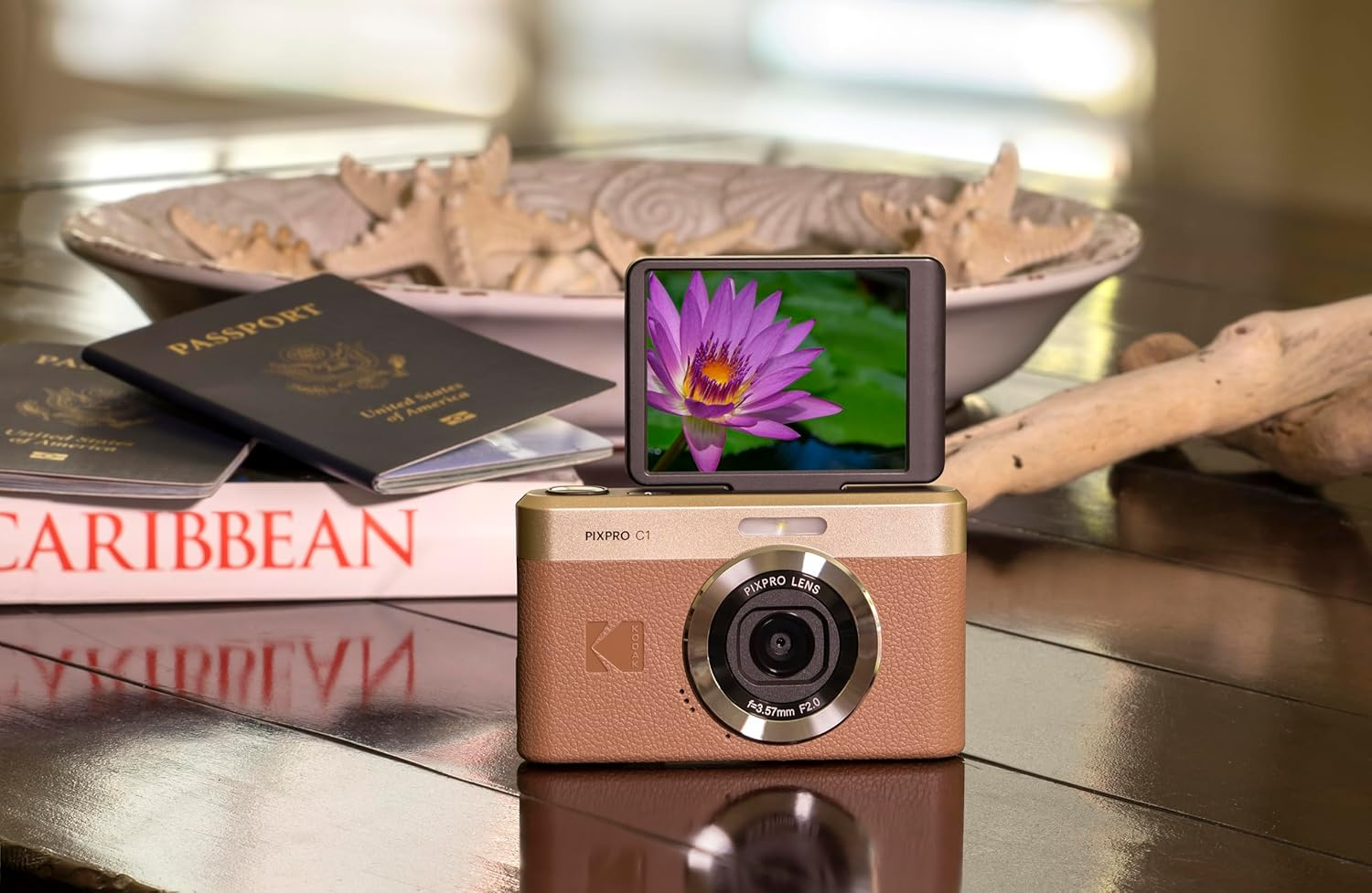 Kodak Pixpro C1 &ndash; Ultra-Compact Digital Camera | 13MP BSI CMOS, 4X Zoom, 2.8" LCD Screen, LED Flash &ndash; Brown image number 2