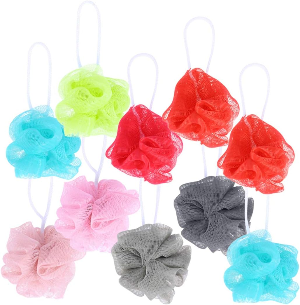 Cabilock 10Pcs Bath Balls for Shower Mesh Bath Sponge Set Exfoliate Puff Sponge Bathroom Accessories for Bathing Random Color image number 5