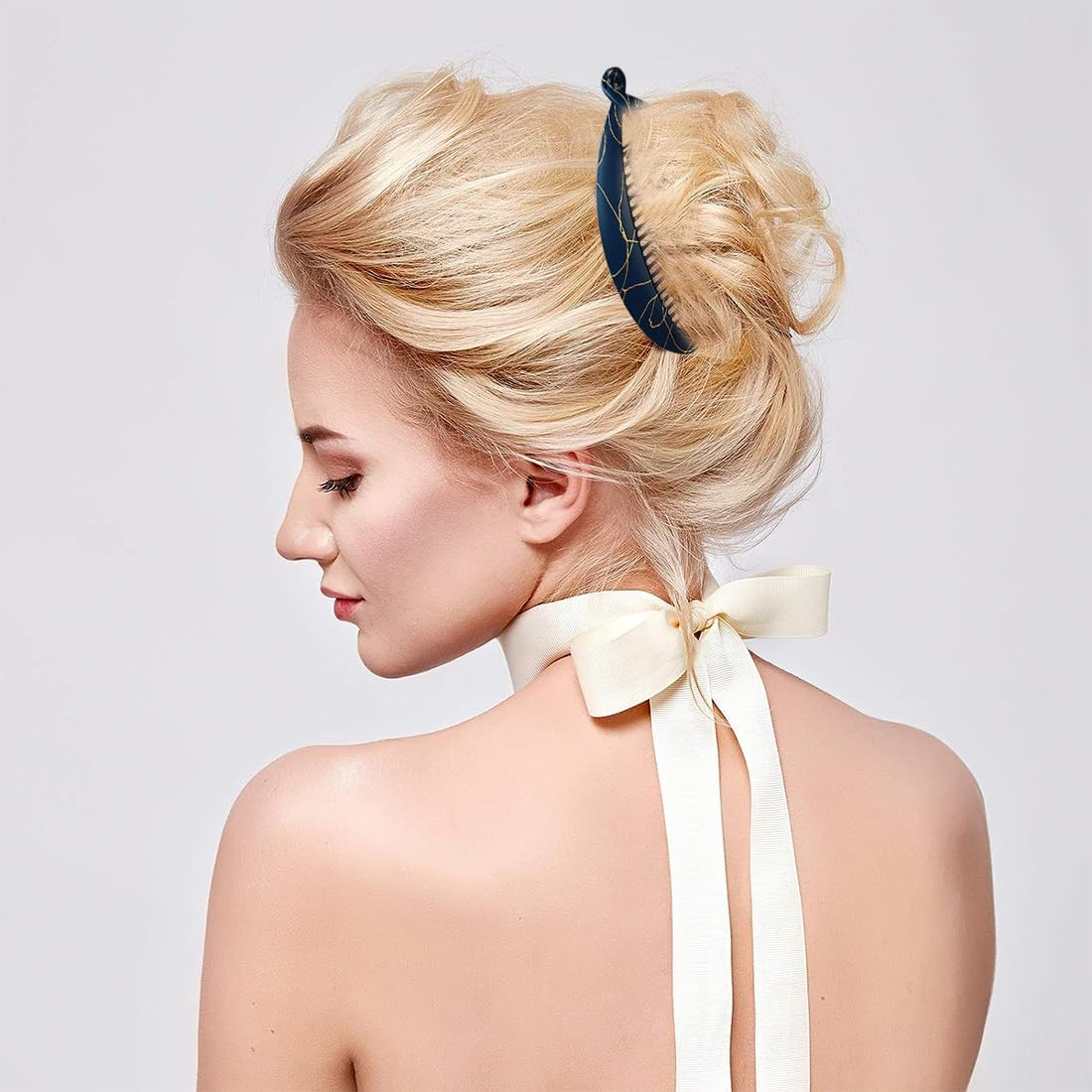 Pack of 3 Banana Clips Hair Clips Banana Fish Combs Fish Clips Banana Clip Hair Tinted Comb Grip Size 14 Cm for Women Girls Banana Clip Vintage Fishtail Hair Clip French image number 4