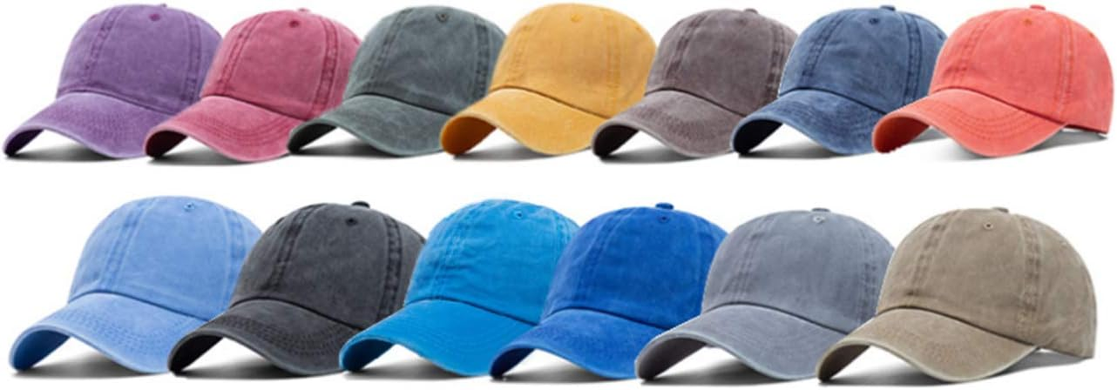 Letuwj Men'S Unisex 100% Cotton Solid Twill Washed Adjustable Baseball Cap image number 4