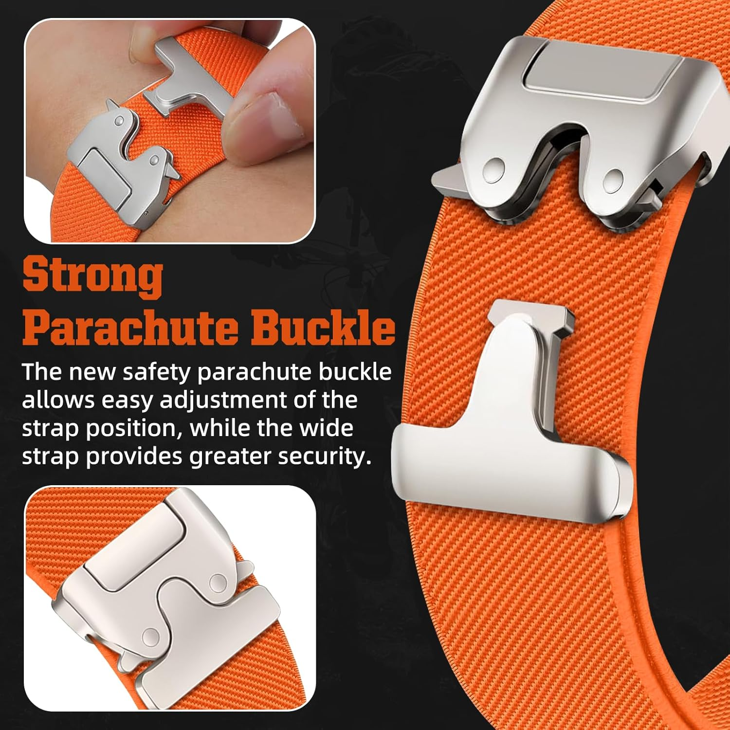 Hinnwer 22 Mm Nylon Strap for Huawei Watch GT 6 46 Mm/Watch GT 6 Pro/5/Gt 5/GT 5 Pro/Gt 4/4 46 Mm, Elastic Sport Parachute Closure, Braided Band for Huawei Watch Ultimate 2, 22Mm, Nylon image number 2