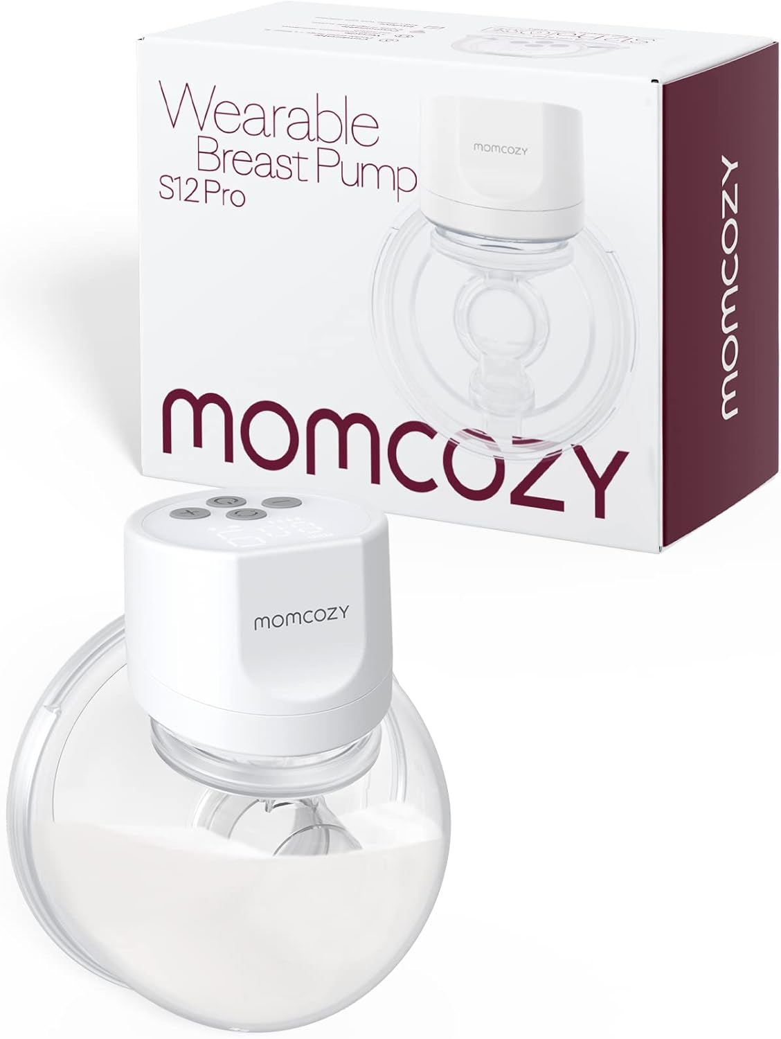 Momcozy Breast Pump Hands-Free S12 Pro, Wearable & Portable Pump with Soft Doublefit Flange 24Mm, 3 Modes & 9 Levels Electric Breast Pump Portable for Easy Pumping, Smart Display (White, 1 Count) image number 6