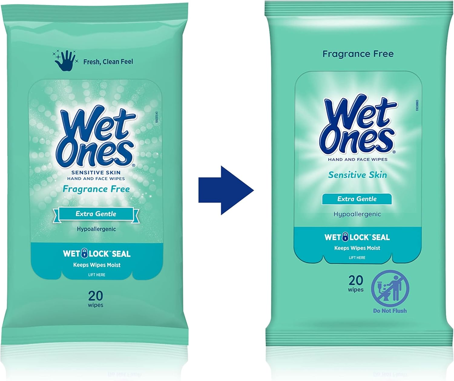 Wet Ones Hand Wipes for Sensitive Skin, 20 Count (Pack of 30) image number 1