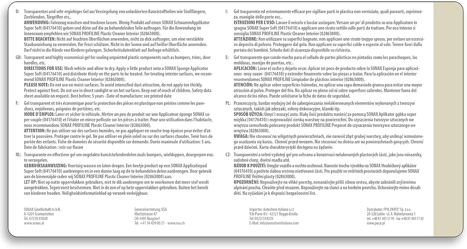 Sonax Profiline Plastic Protectant Exterior, 1 Litre image number 6