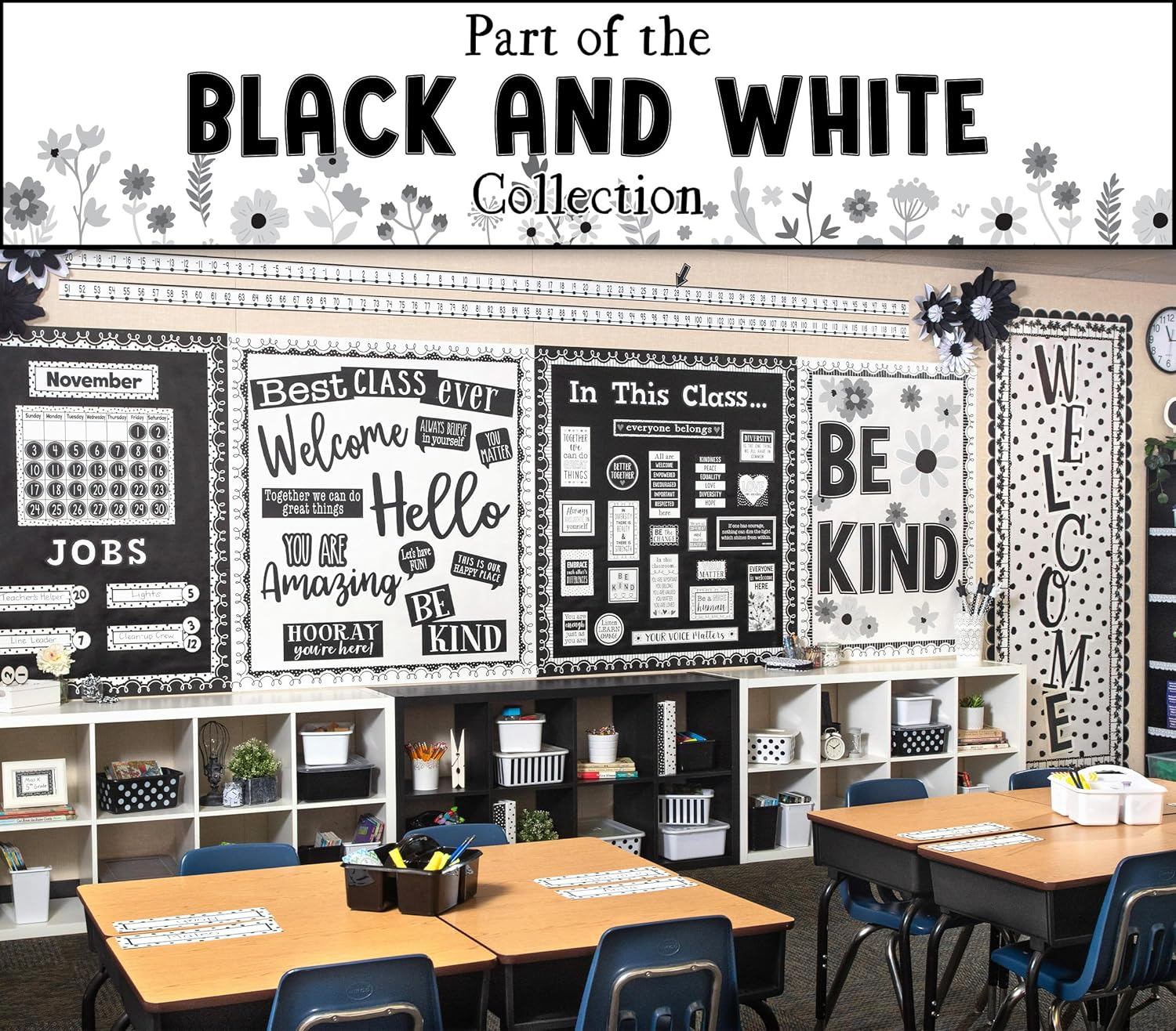 Teacher Created Resources Black Painted Dots on White Straight Rolled Border Trim (TCR8910) image number 5