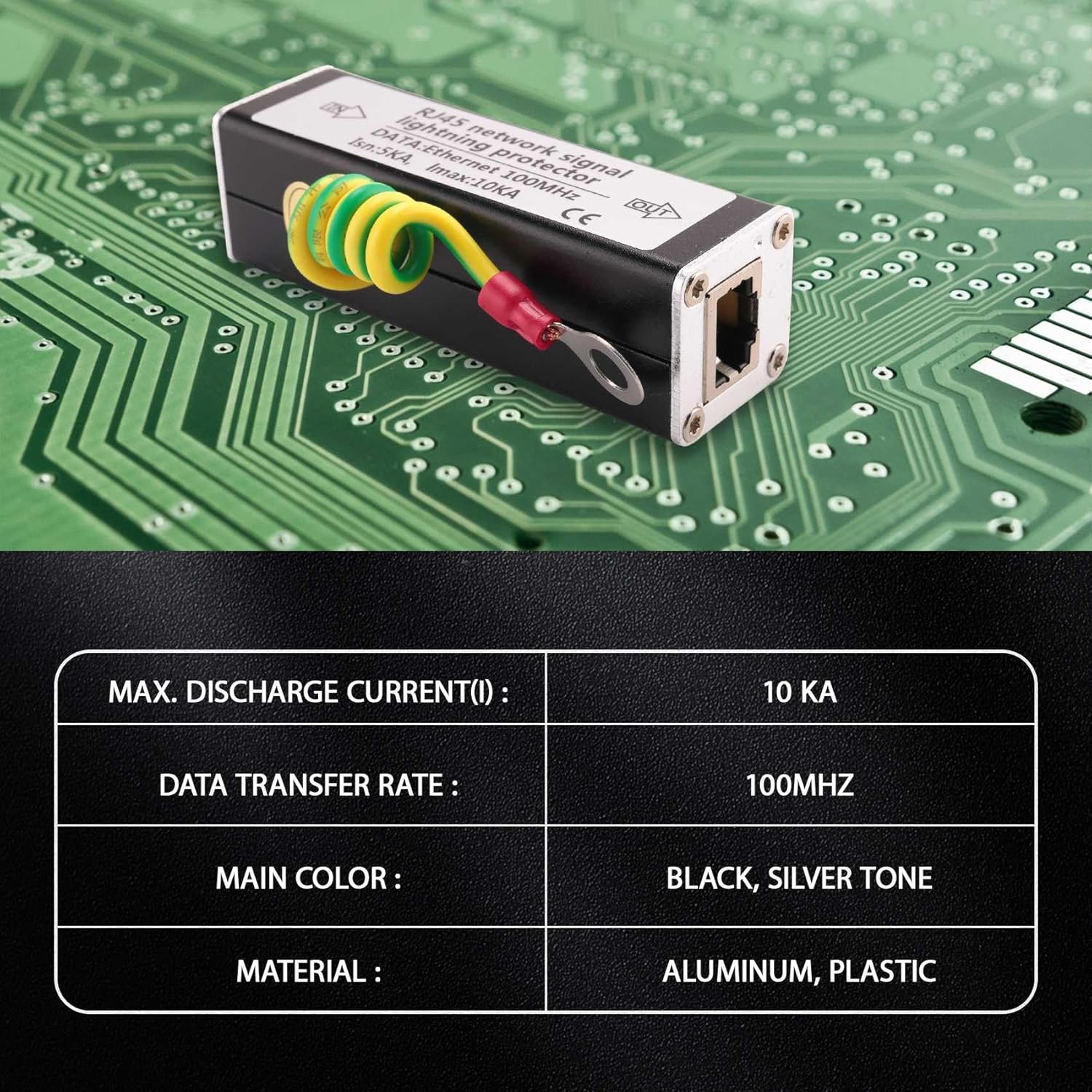 Hepzest RJ45 Plug Ethernet Network Surge Protector Arrester 100Mhz image number 2