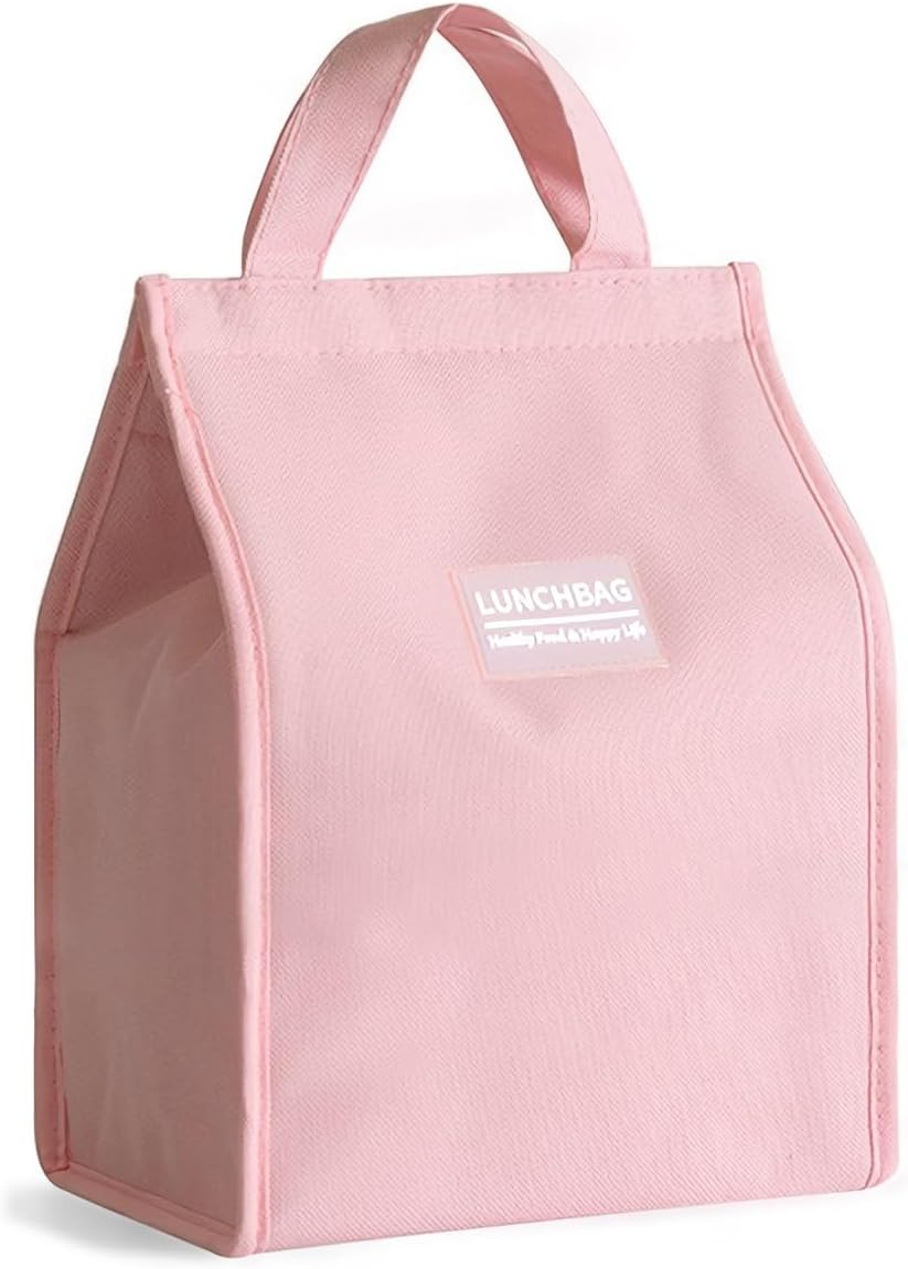 RUPEWA ​Insulated Lunch Bag - Lunch Tote Bag for Women & Men, Office, Work, School, and Picnic (Pink)