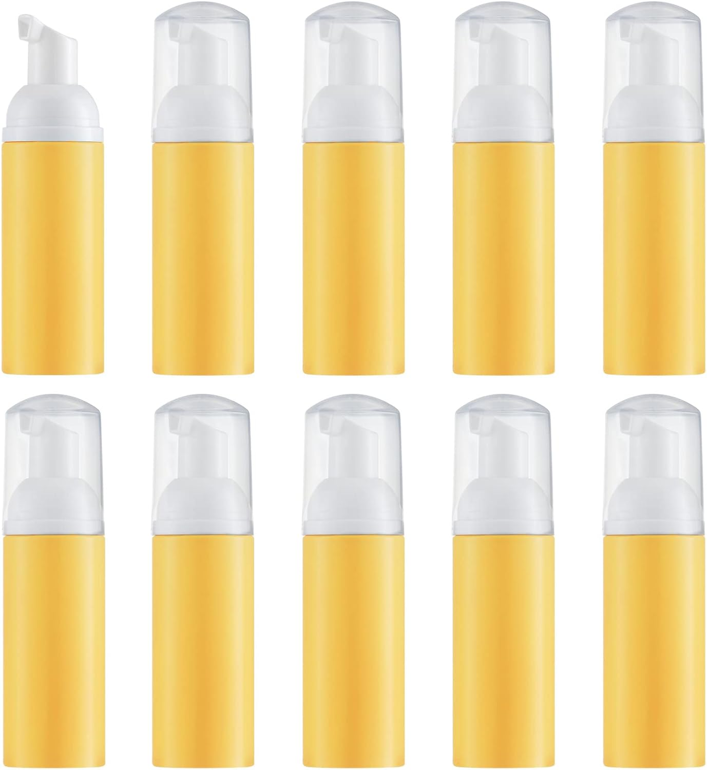 Tekson 10PCS Soap Foam Bottle (2 Oz), Empty Travel Foaming Lash Shampoo for Cleanser, Dispenser (Yellow Pump) image number 5
