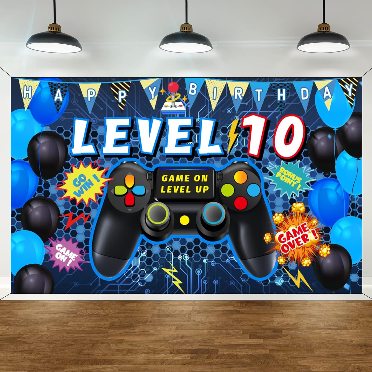 Vlipoeasn 10Th Boys Video Game Birthday Decorations - Backdrop image number 2