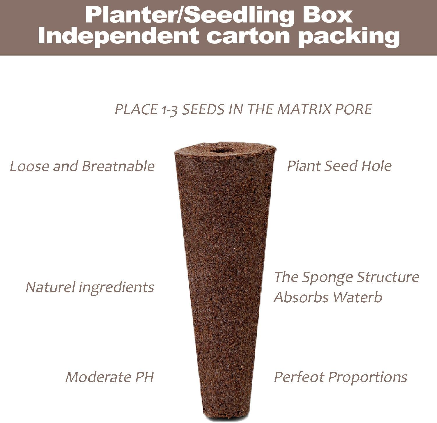 Wzenclave 50 Pack Grow Sponges Hydroponic Planting Block Planting Basket Seedling Block Planting Sponge Soilless Planting Basket Plant Growing Plugs Sponges for Indoor Hydroponic Plants Growth image number 4