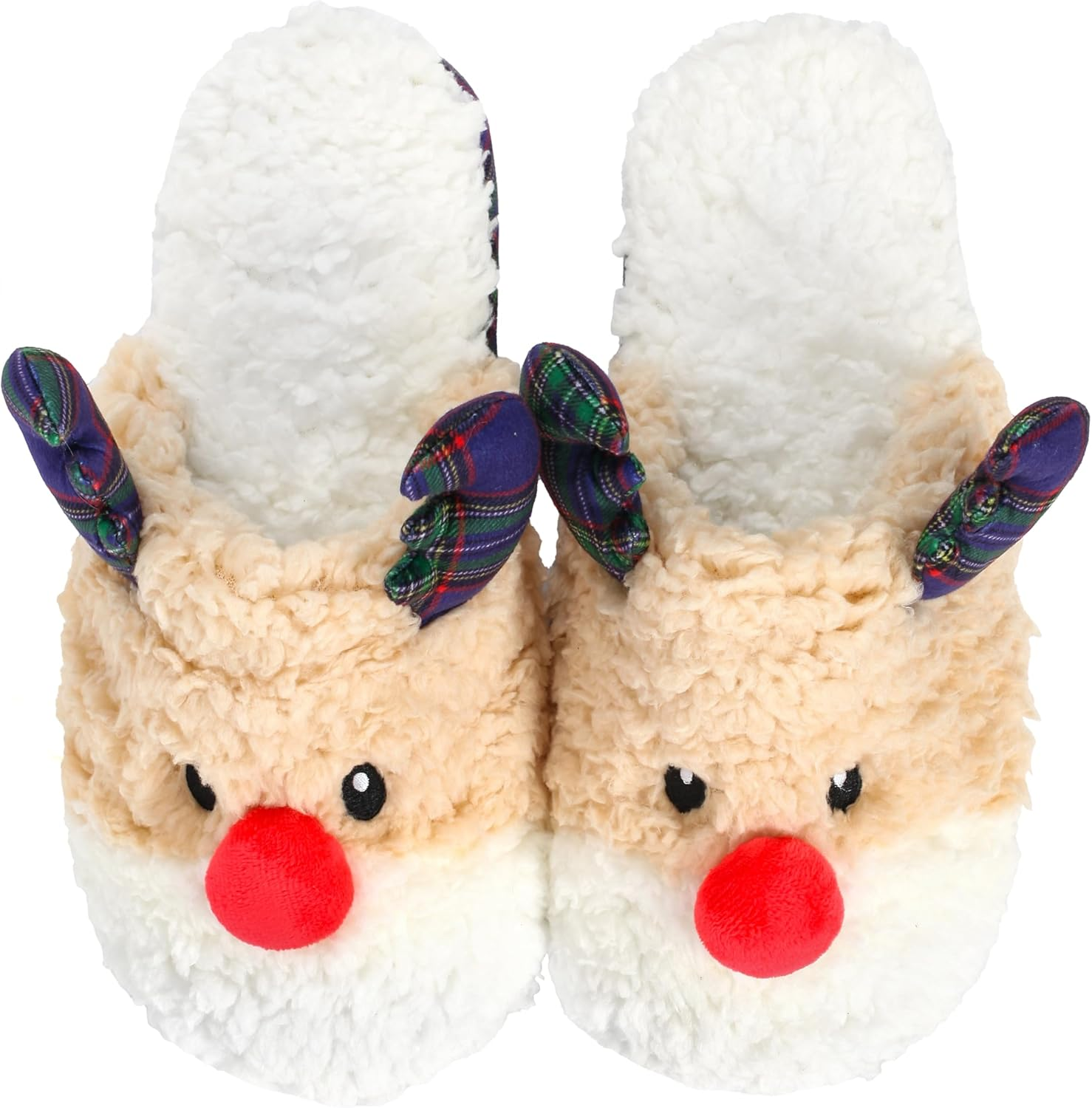 Christmas Slippers for Women Men Elf Shoes Furry Home Nonslip Slippers Comfy Bedroom Christmas Slippers Indoor Outdoor Shoes