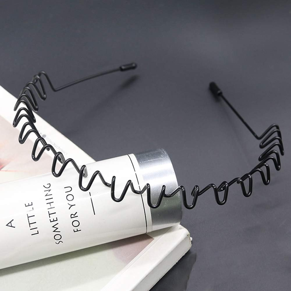 Mens Slicked Back Hair Band, Outdoor Sports Fashion Pigtail Headband/Never Paint-Shedding Metal Head Buckle Clip for Mens Long Hair, Braid and Other Hair Styles - Hook Wave image number 2