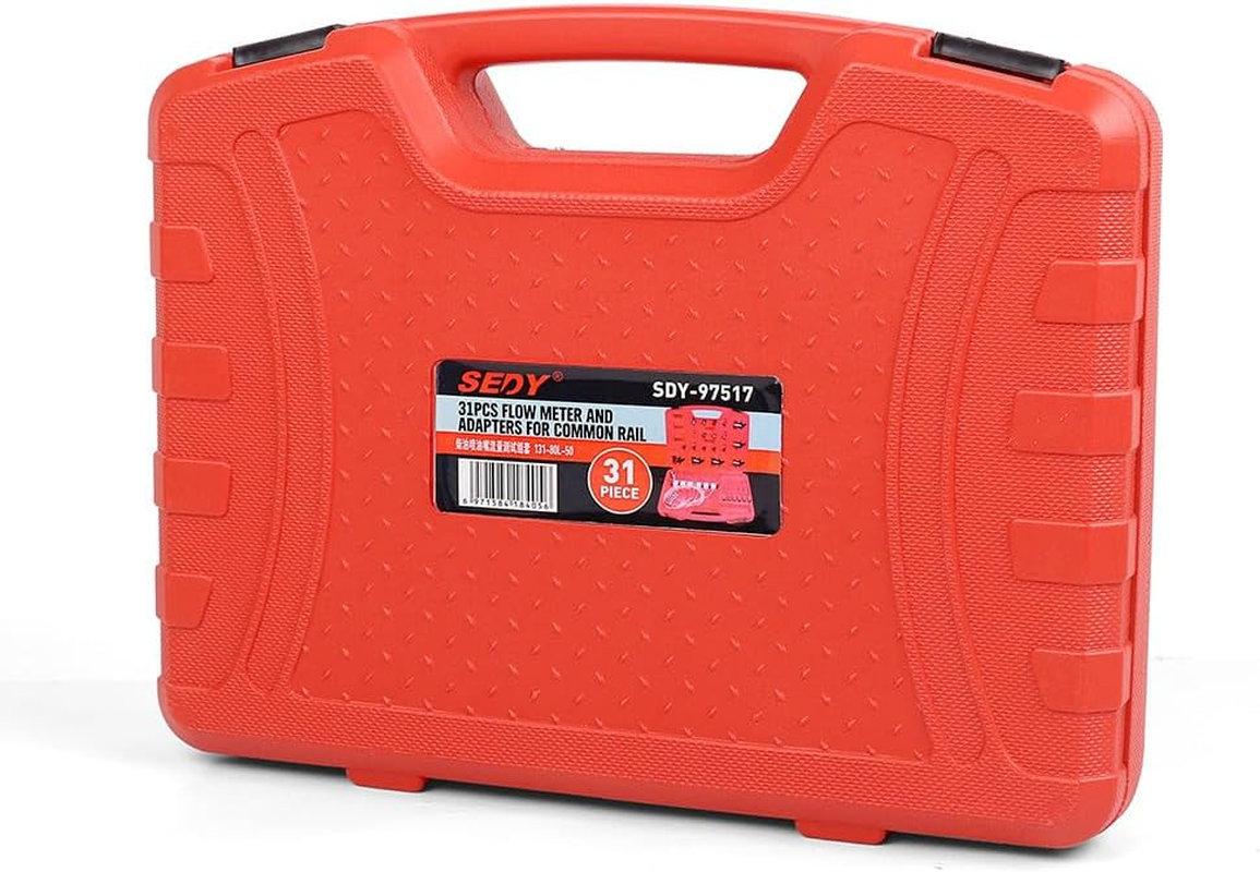 SEDY Diesel Injector Flow Meter Test Kit for Common Rail Engines, Leak-Off Tester with Measuring Tubes, Hoses & Storage Case for Automotive Diagnostics image number 4