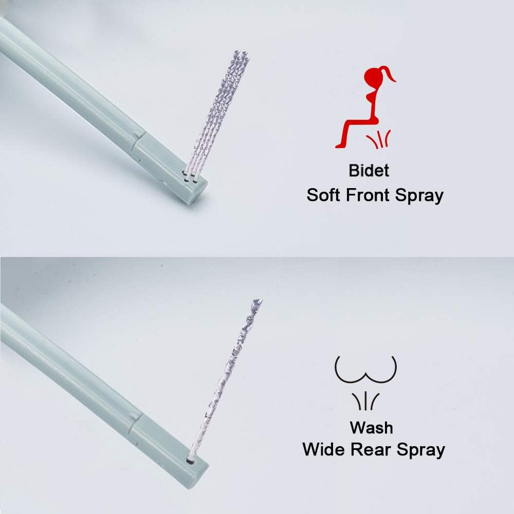 Non Electric Bidet Seat Toilet Seat with Self Cleaning Dual Nozzles Separated Rear & Feminine Cleaning Natural Water Spray, Soft Closed Toilet Seat, Easy DIY Installation (O Shape)